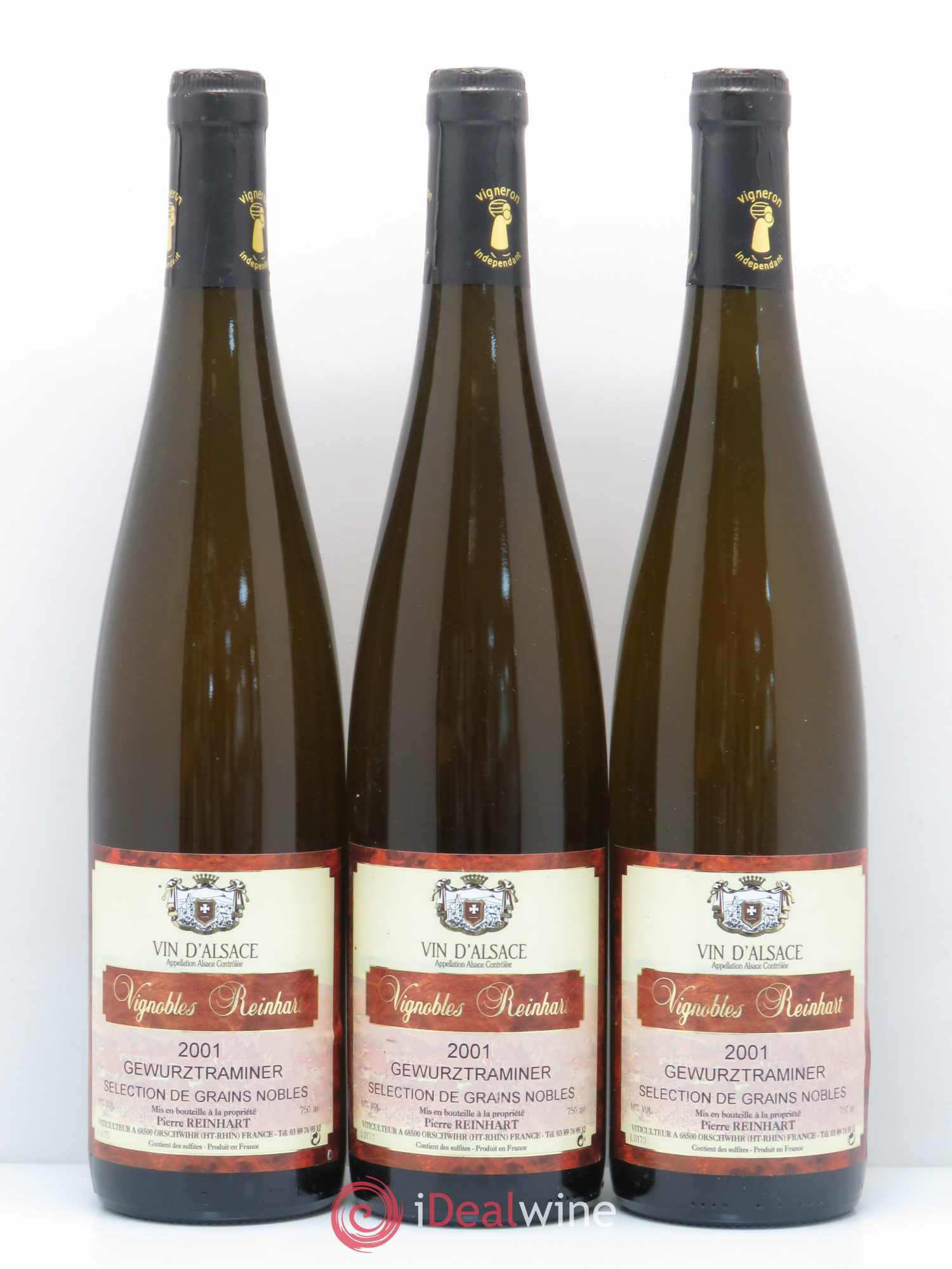 Gewurztraminer Sélection de Grains Nobles Reinhart 2001 - Lotto di 3 bottiglie - 0