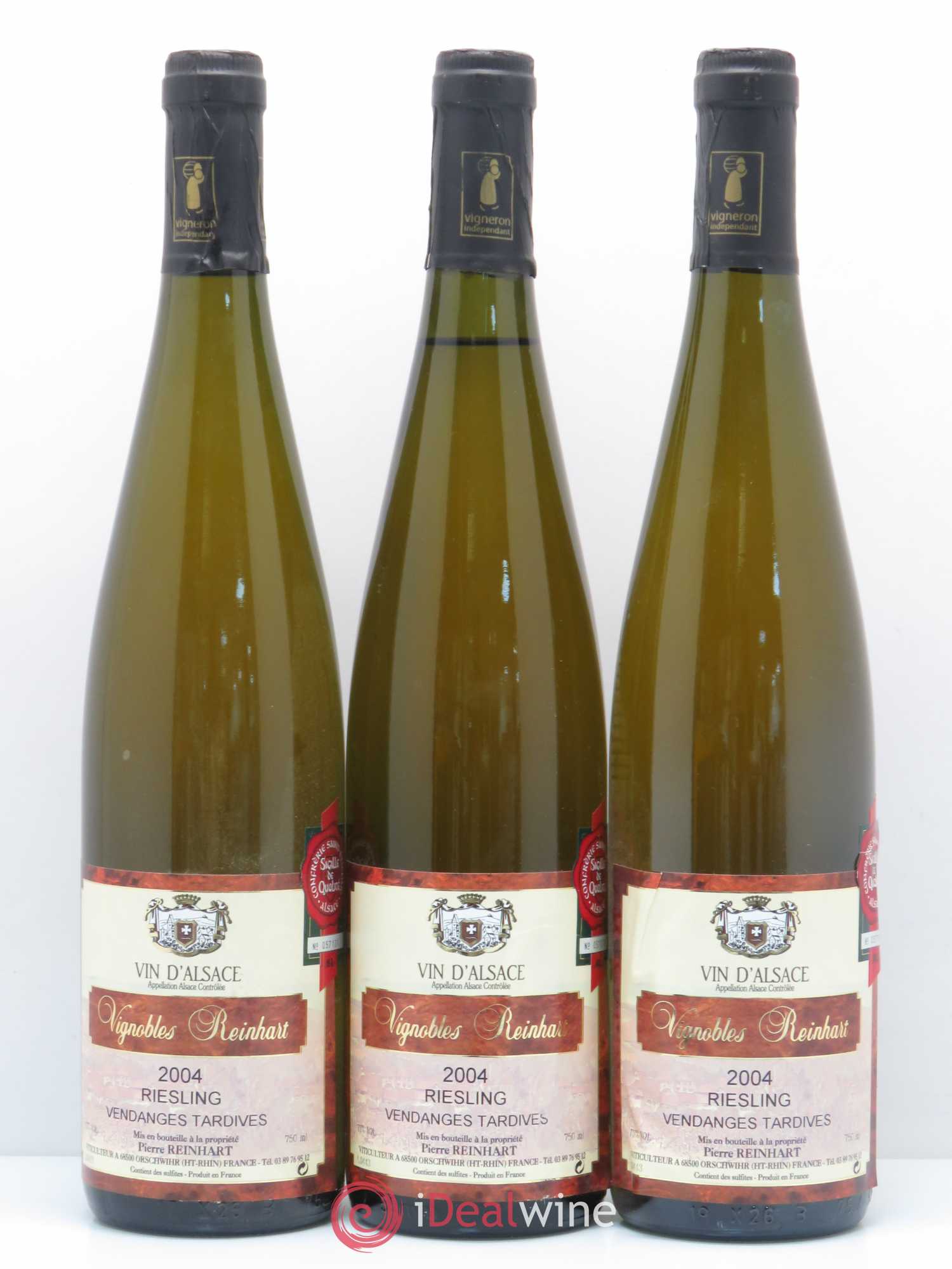 Riesling Vendanges Tardives Reinhart 2004 - Posten von 6 Flaschen - 2