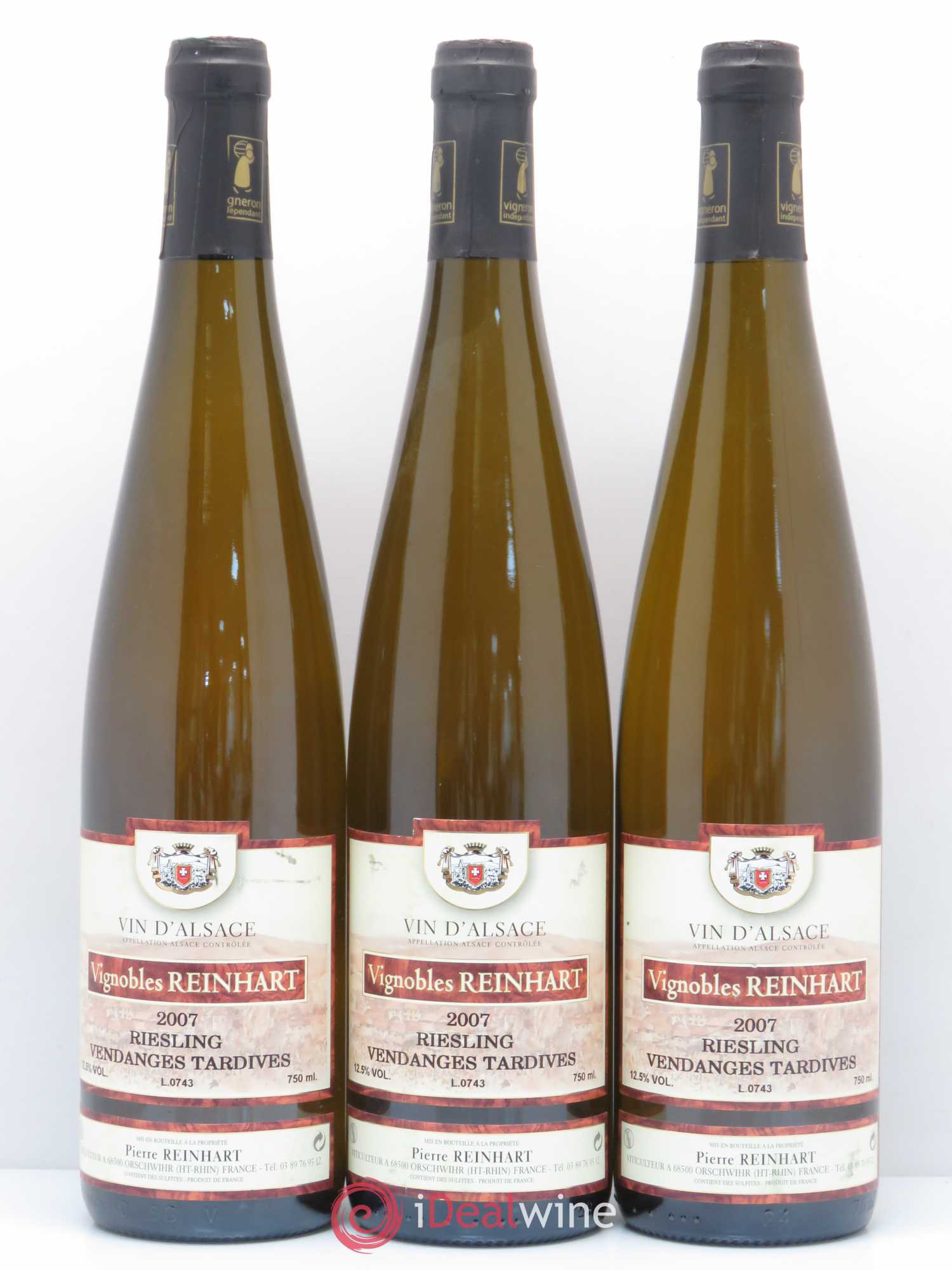 Riesling Vendanges Tardives Reinhart 2007 - Lotto di 6 bottiglie - 1
