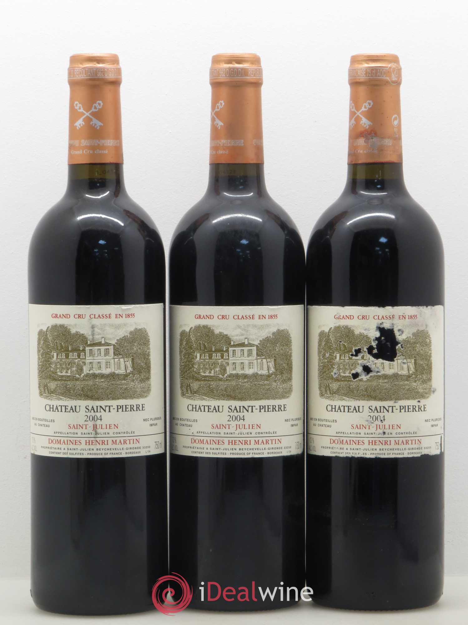 Château Saint-Pierre 4ème Grand Cru Classé 2004 - Lot de 3 bouteilles - 0