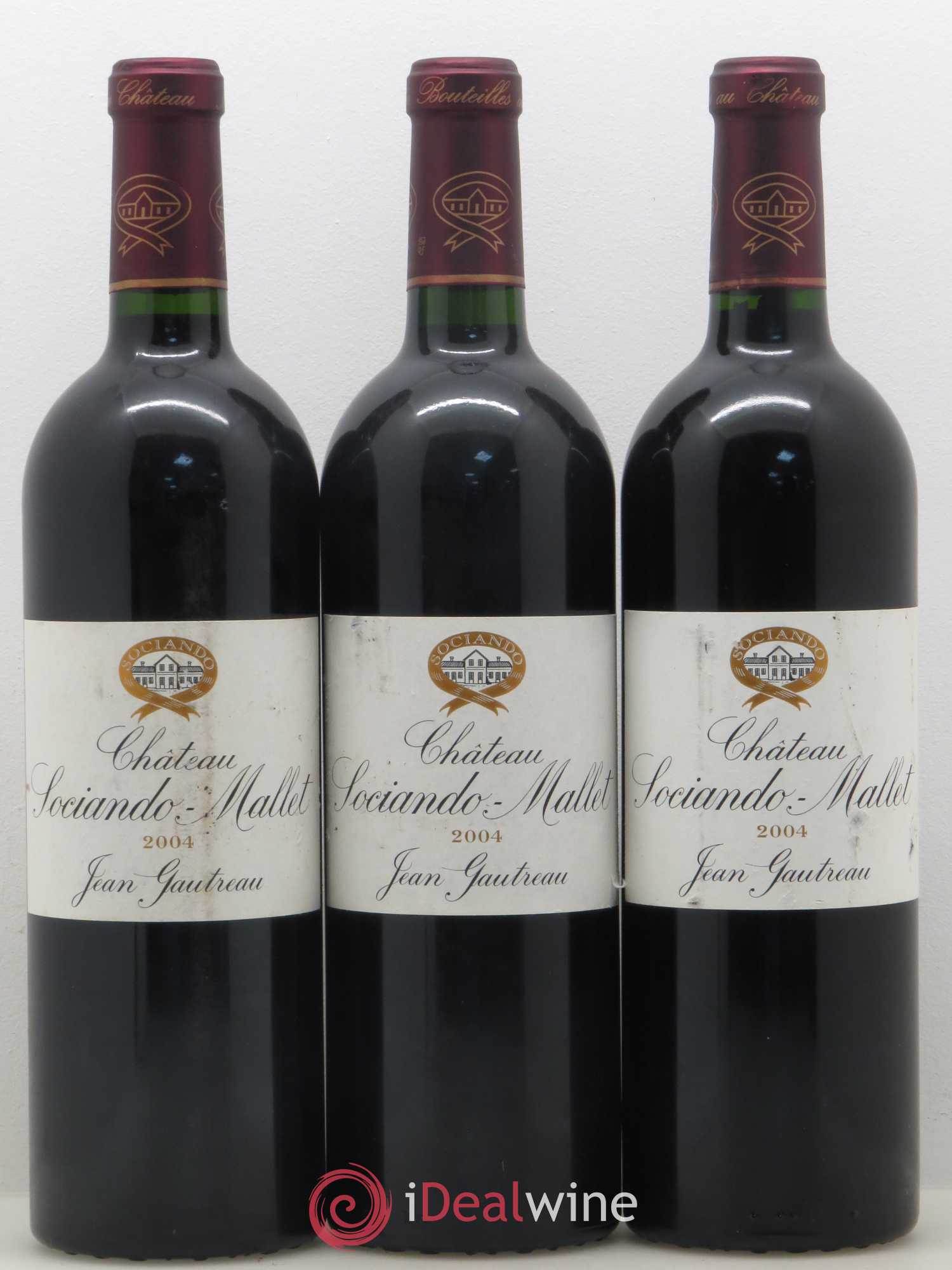 Château Sociando Mallet 2004 - Lot de 3 bouteilles - 0