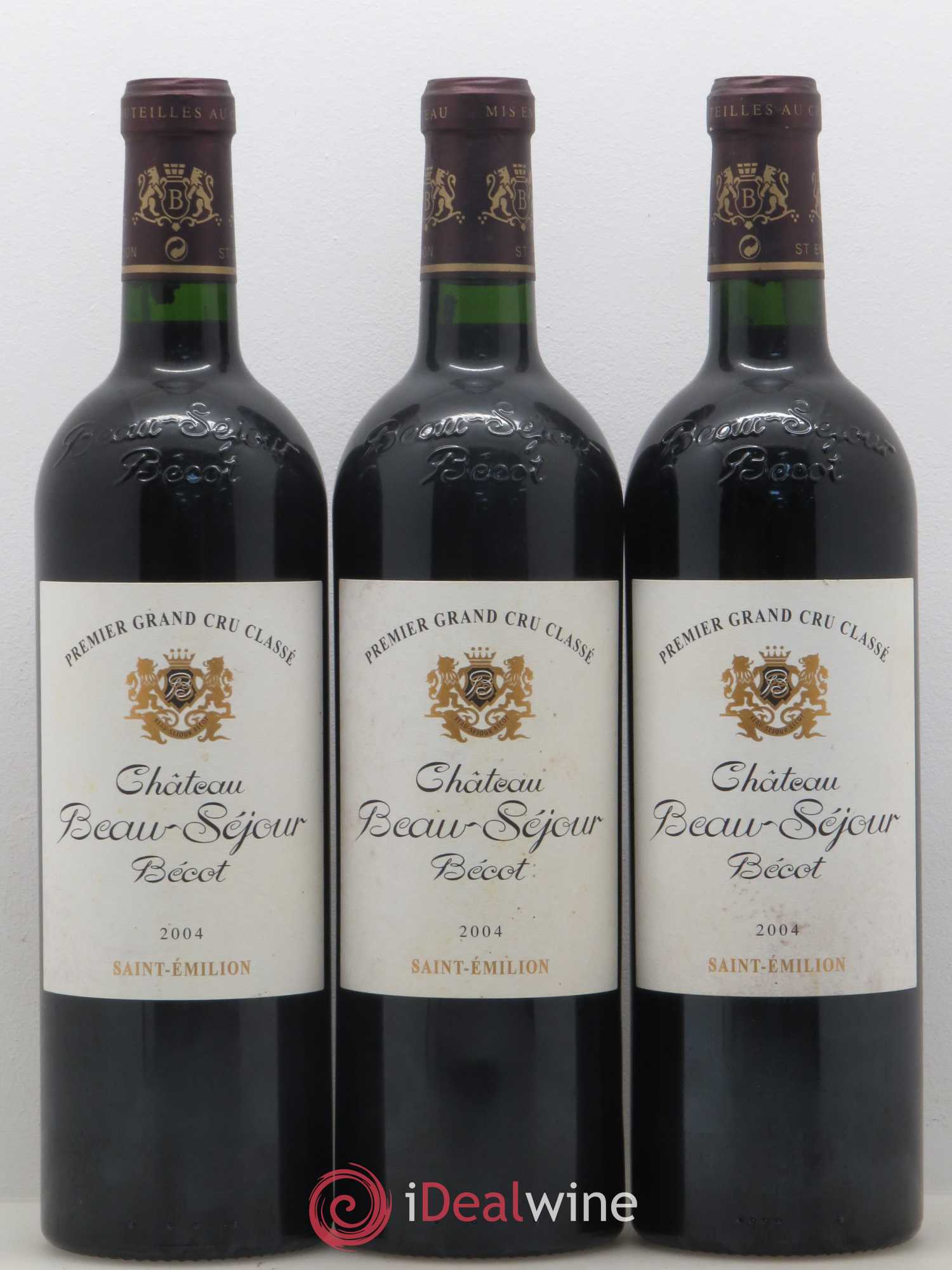 Château Beau-Séjour Bécot 1er Grand Cru Classé B 2004 - Lot de 3 bouteilles - 0
