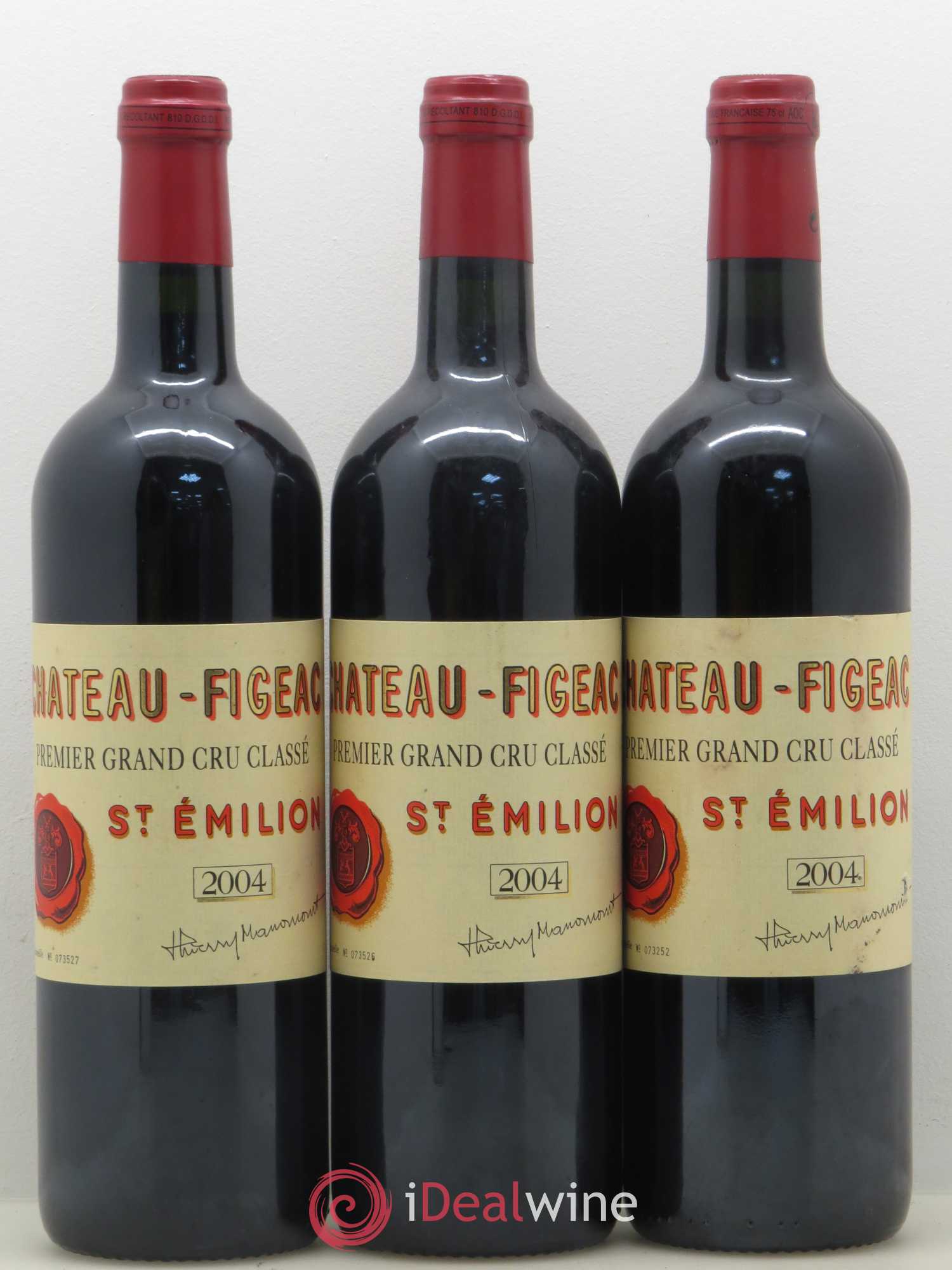 Château Figeac 1er Grand Cru Classé A 2004 - Lot de 3 bouteilles - 0