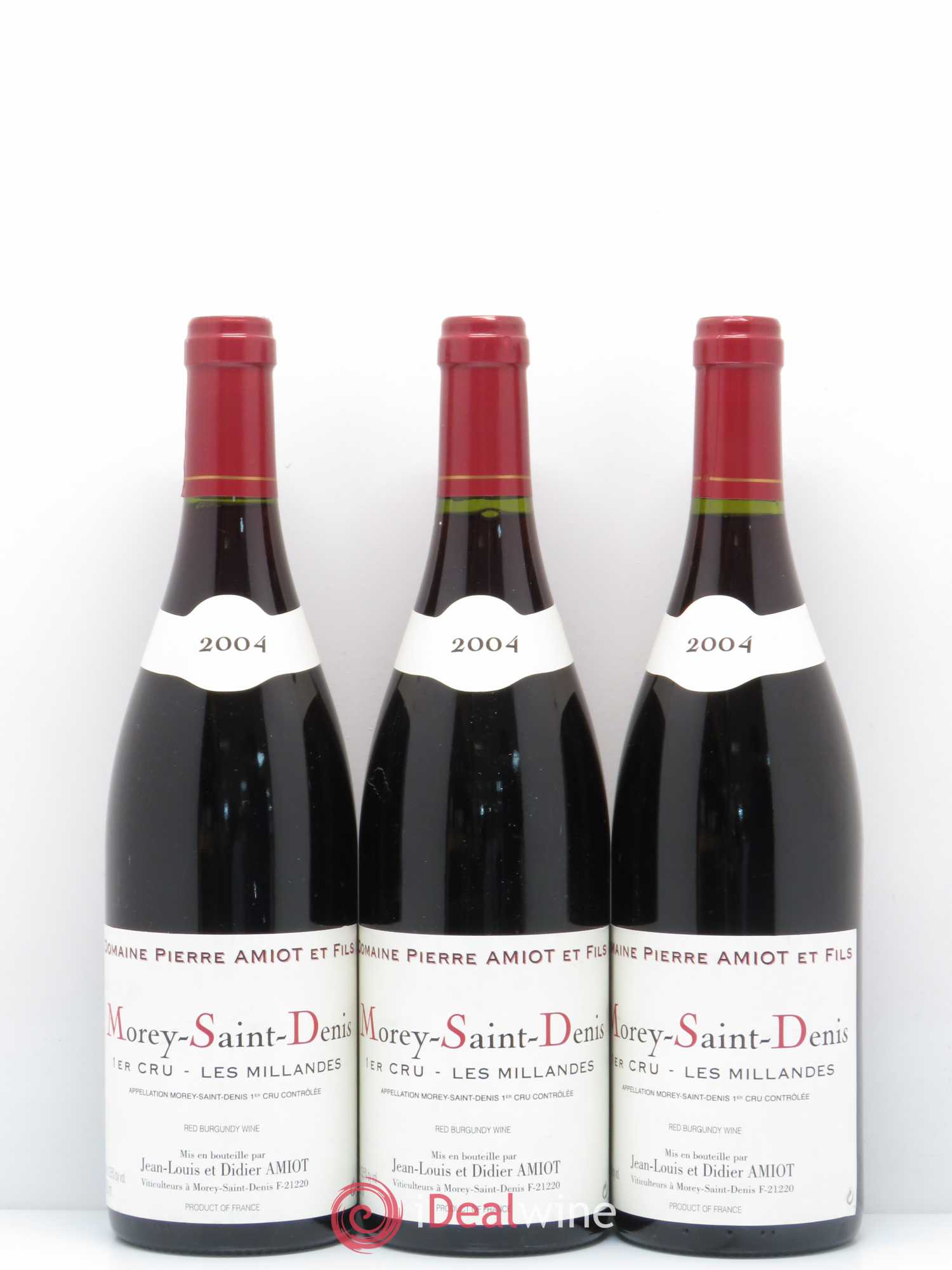 Morey-Saint-Denis 1er Cru Les Millandes Pierre Amiot et Fils 2004 - Lot de 3 bouteilles - 0