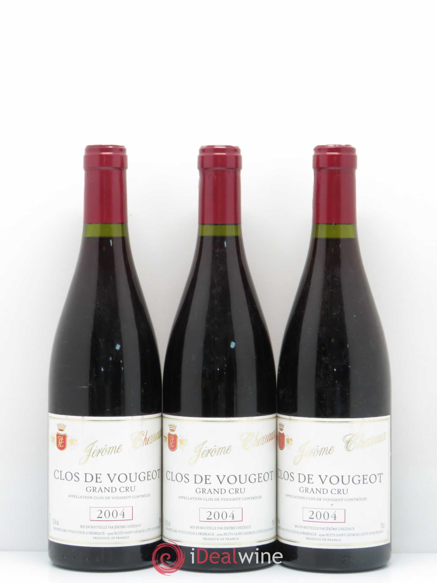 Clos de Vougeot Grand Cru Jerome Chezeaux 2004 - Lot de 3 bouteilles - 0