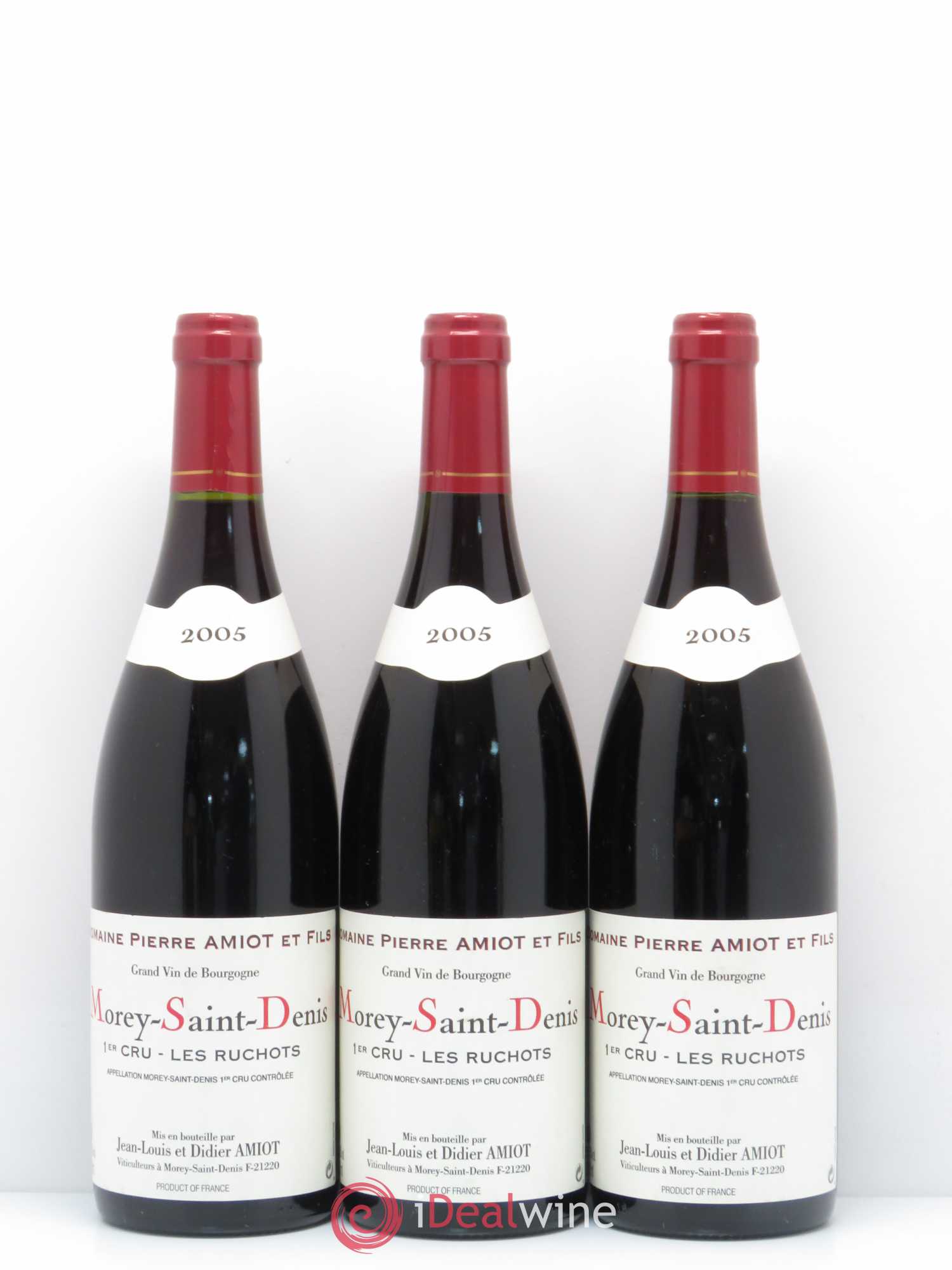 Morey-Saint-Denis 1er Cru Les Ruchots Pierre Amiot et Fils 2005 - Lot de 3 bouteilles - 0