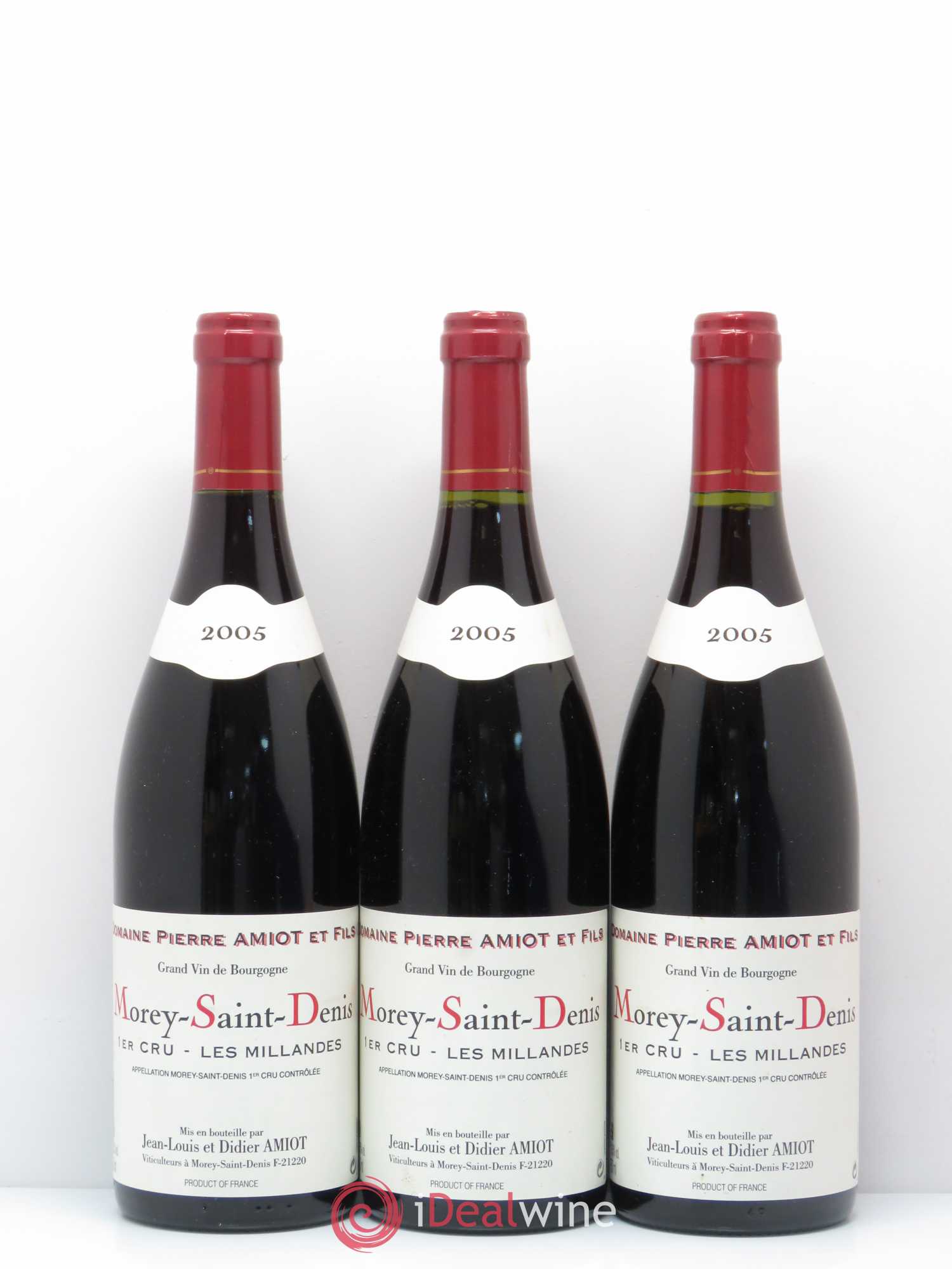Morey-Saint-Denis 1er Cru Les Millandes Pierre Amiot et Fils 2005 - Lot de 3 bouteilles - 0