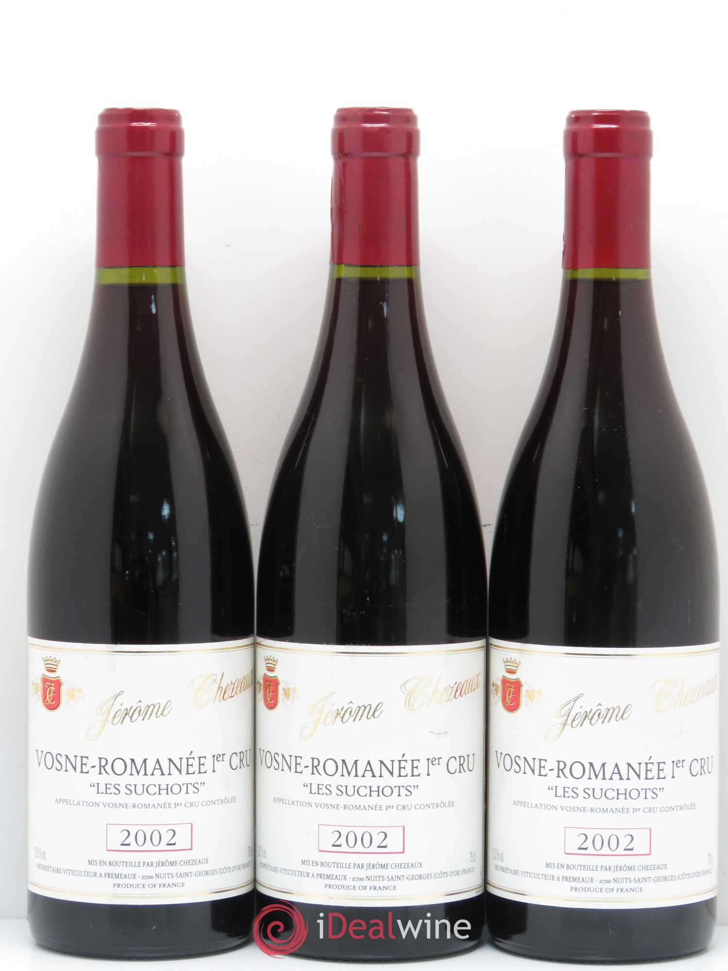 Vosne-Romanée 1er Cru Les Suchots Jerome Chezeaux 2002 - Posten von 3 Flaschen - 0