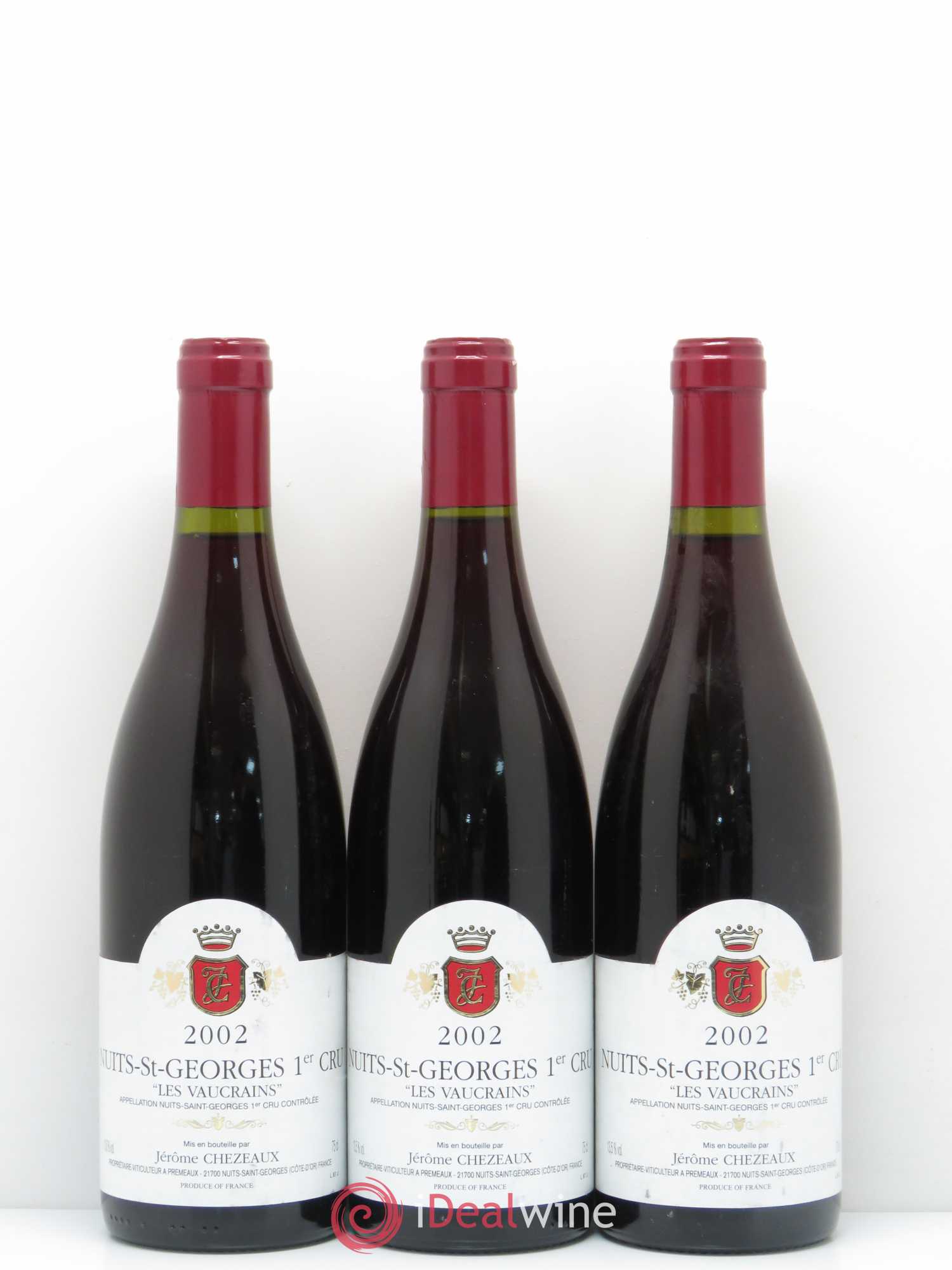 Nuits-Saint-Georges 1er Cru Les Vaucrains Jerome Chezeaux 2002 - Posten von 3 Flaschen - 0