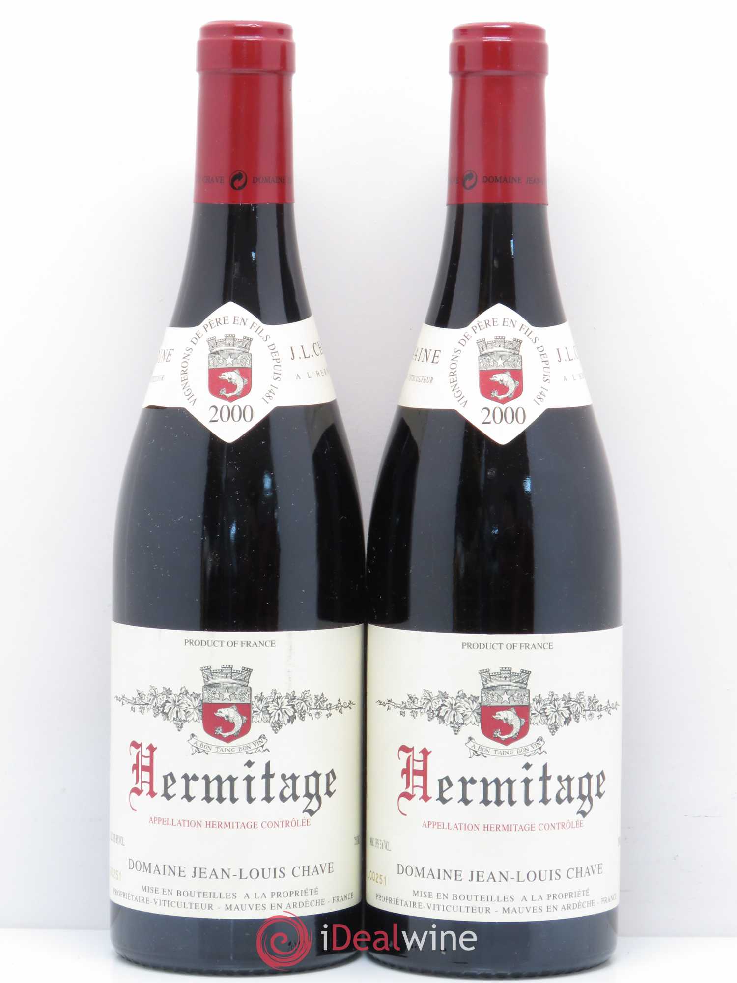 Hermitage Jean-Louis Chave 2000 - Lot de 2 bouteilles - 0