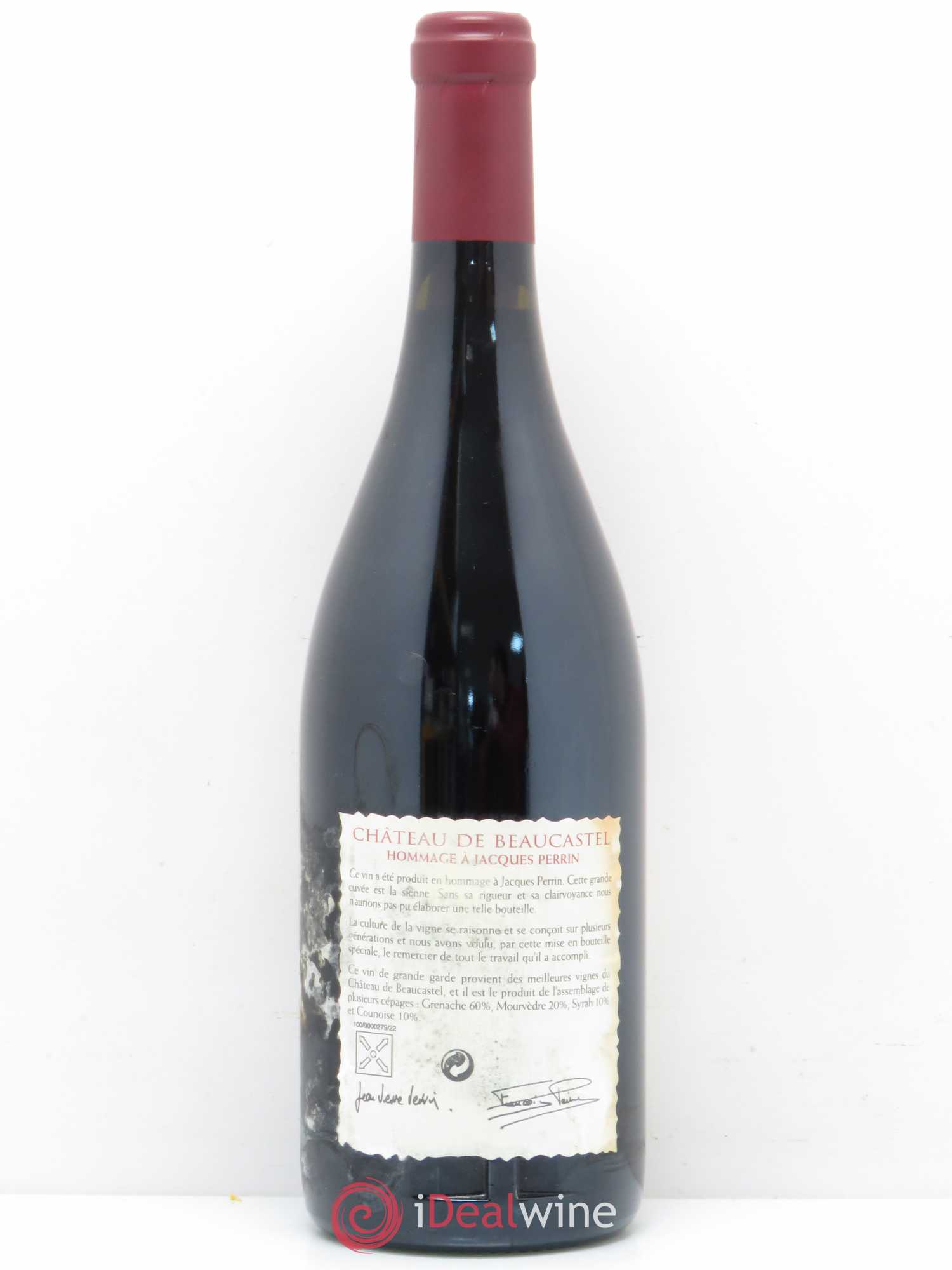 Châteauneuf-du-Pape Château de Beaucastel Hommage à Jacques Perrin Famille Perrin 1998 - Lot de 1 bouteille - 1