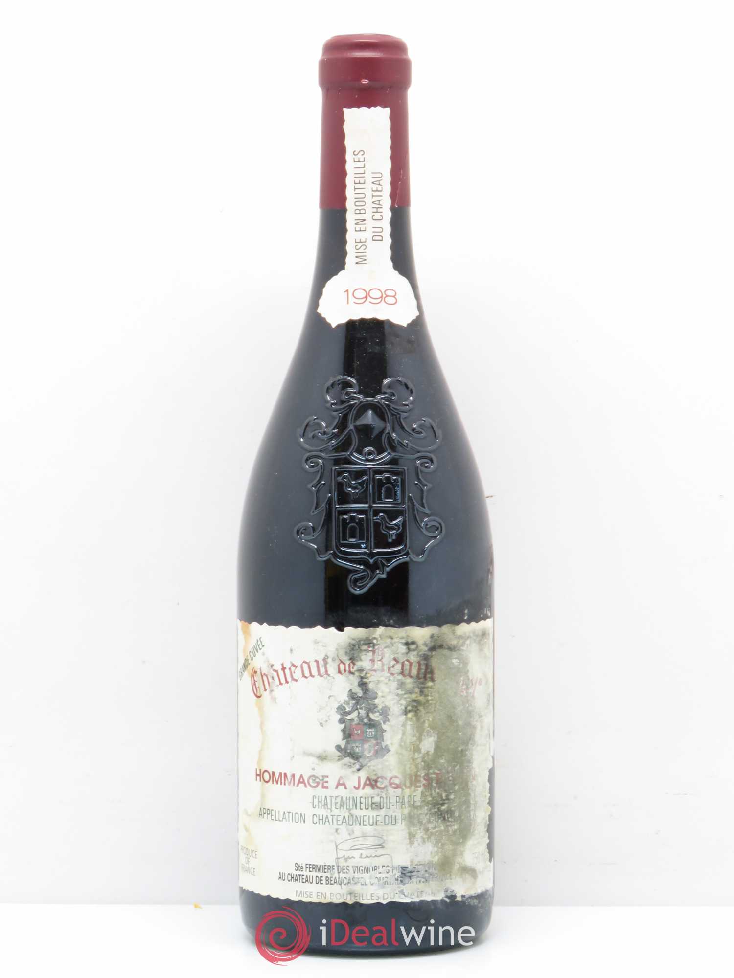 Châteauneuf-du-Pape Château de Beaucastel Hommage à Jacques Perrin Famille Perrin 1998 - Lot de 1 bouteille - 0