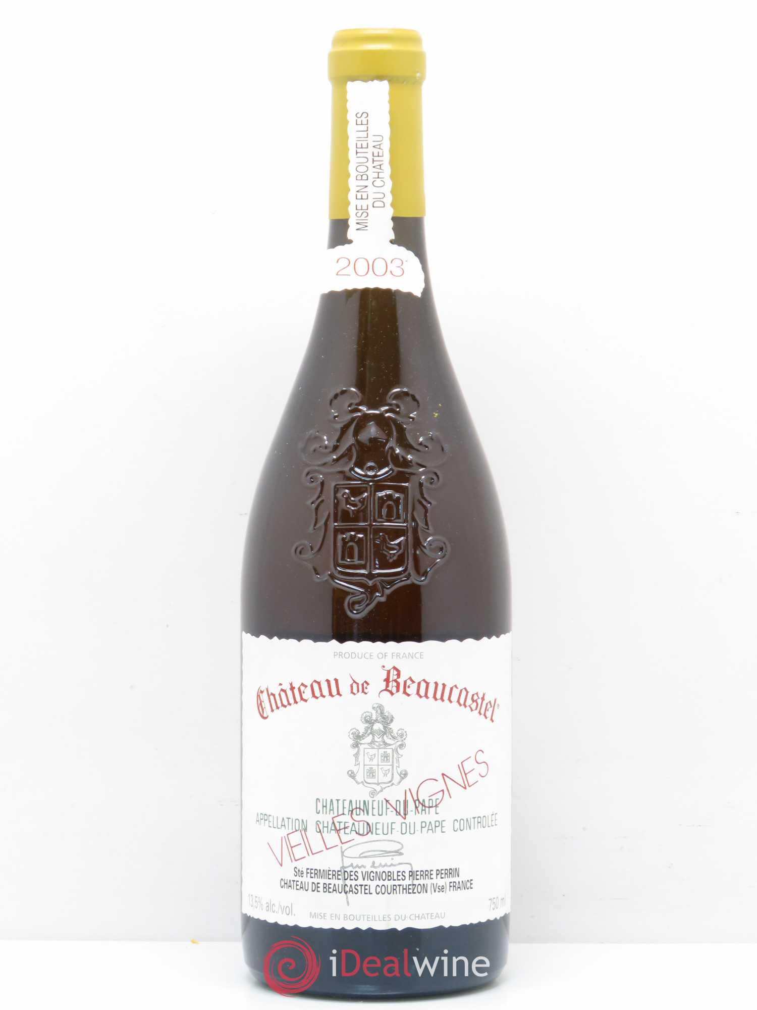 Châteauneuf-du-Pape Château de Beaucastel Vieilles vignes Roussanne Famille Perrin 2003 - Lot de 1 bouteille - 0
