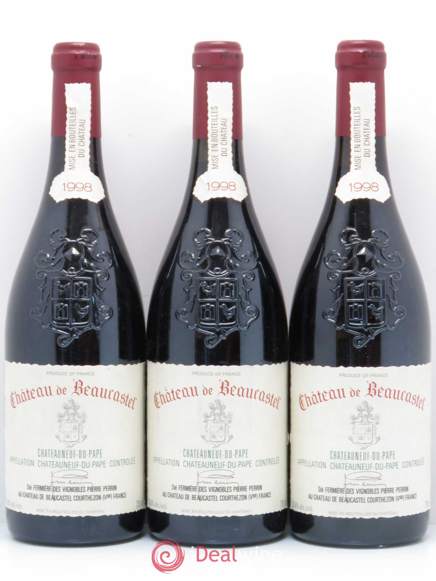 Châteauneuf-du-Pape Château de Beaucastel Famille Perrin 1998 - Lot de 3 bouteilles - 0