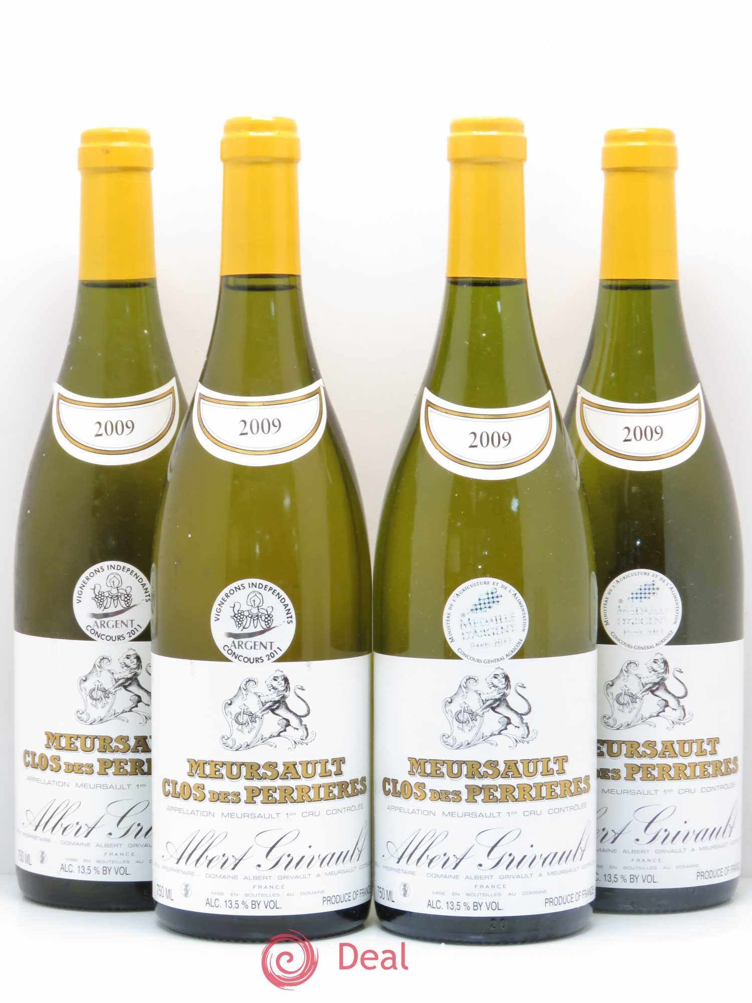 Meursault 1er Cru Clos des Perrières Monopole Albert Grivault 2009 - Lot de 4 bouteilles - 0