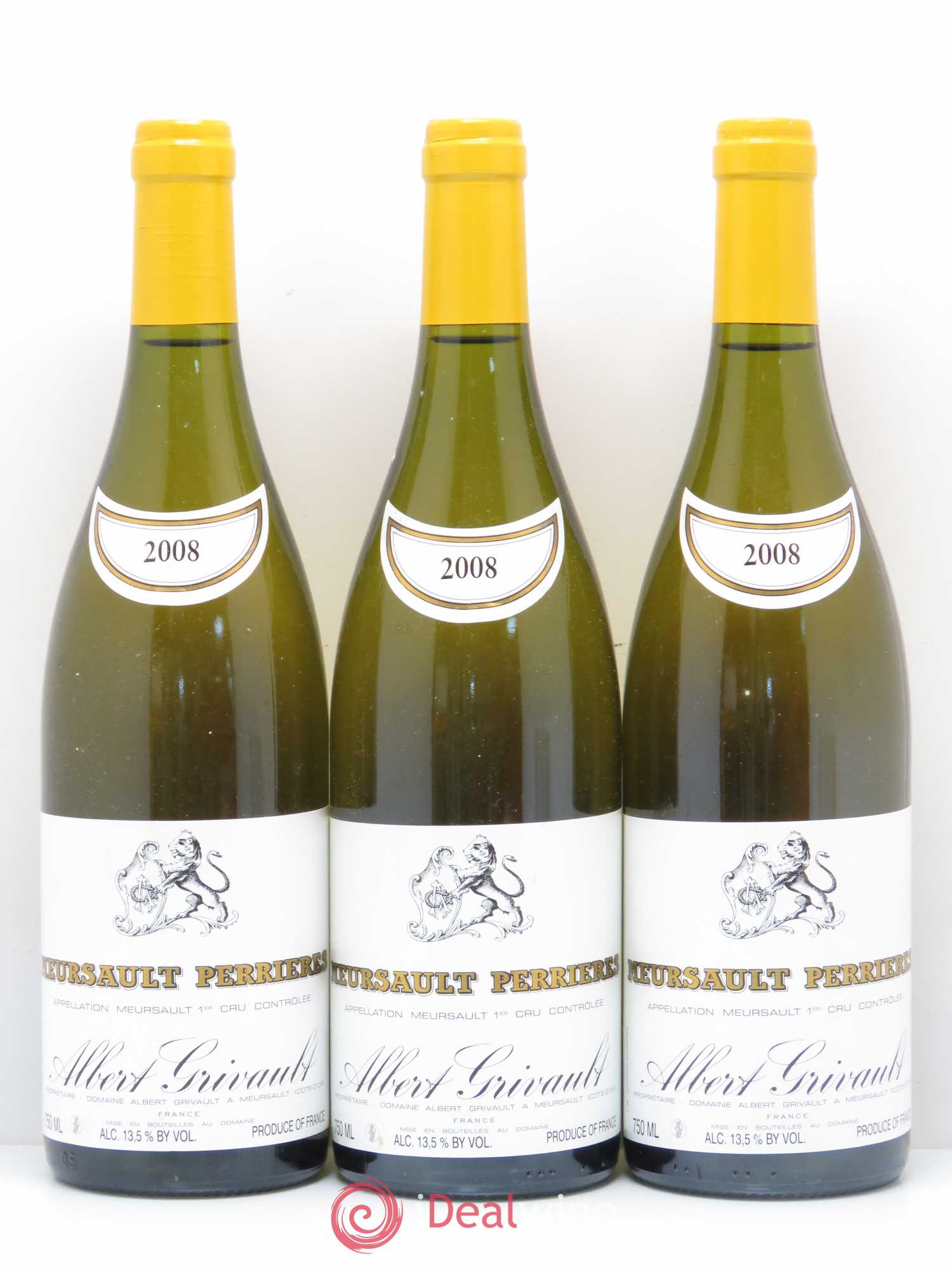 Meursault 1er Cru Perrières Albert Grivault 2008 - Lot de 3 bouteilles - 0