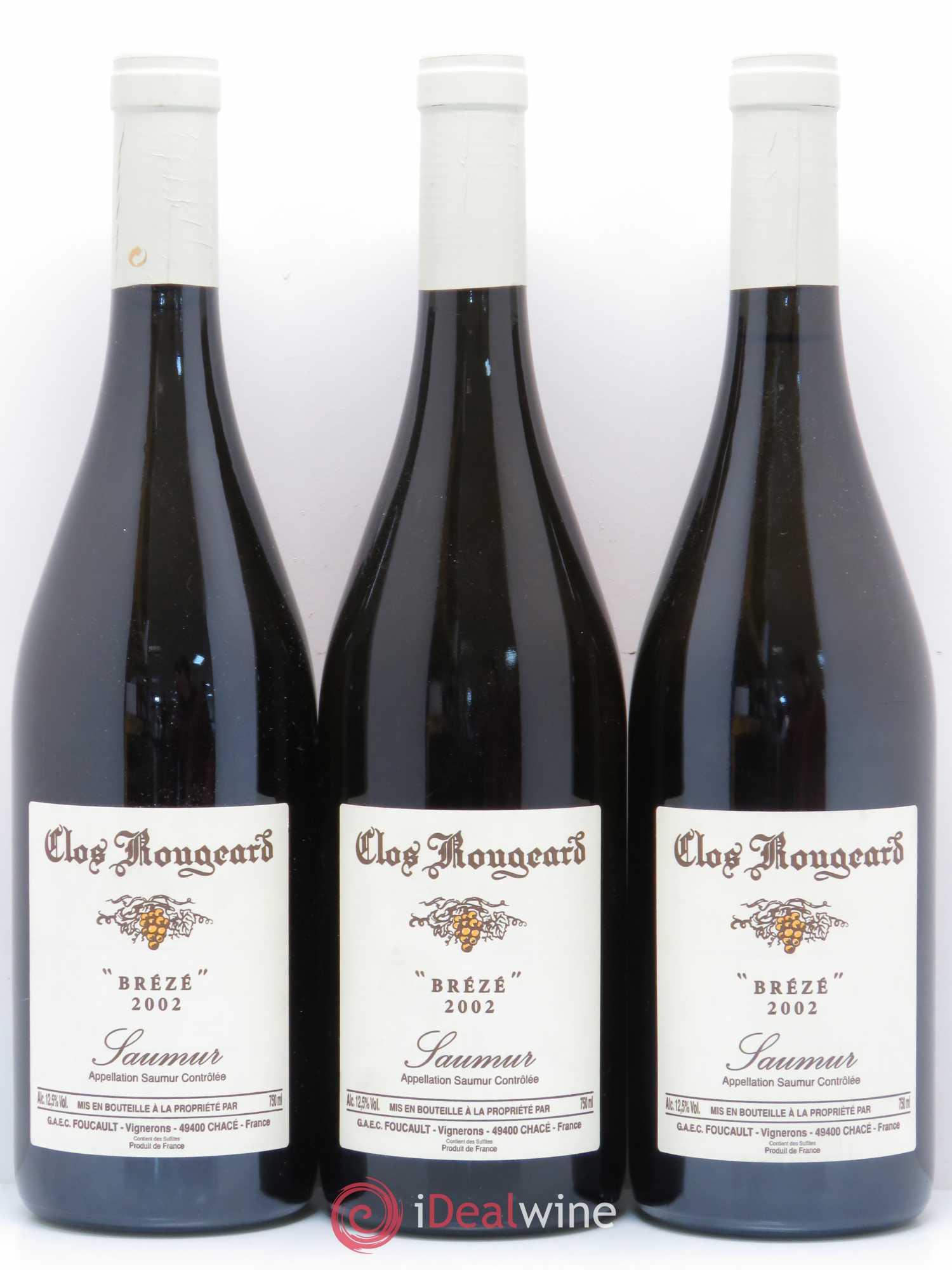 Saumur Brézé Clos Rougeard 2002 - Lot de 3 bouteilles - 0