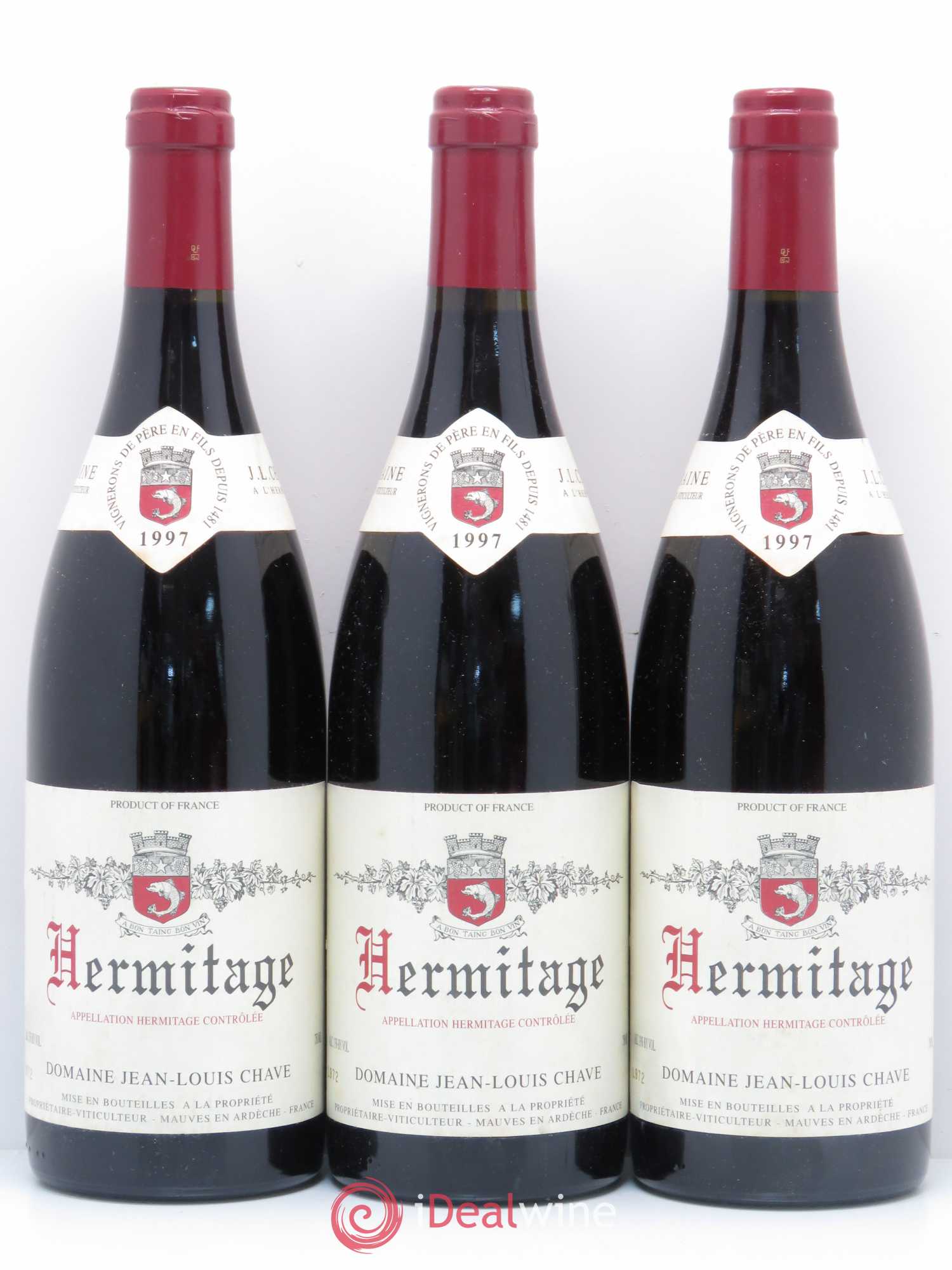 Hermitage Jean-Louis Chave 1997 - Lot de 3 bouteilles - 0