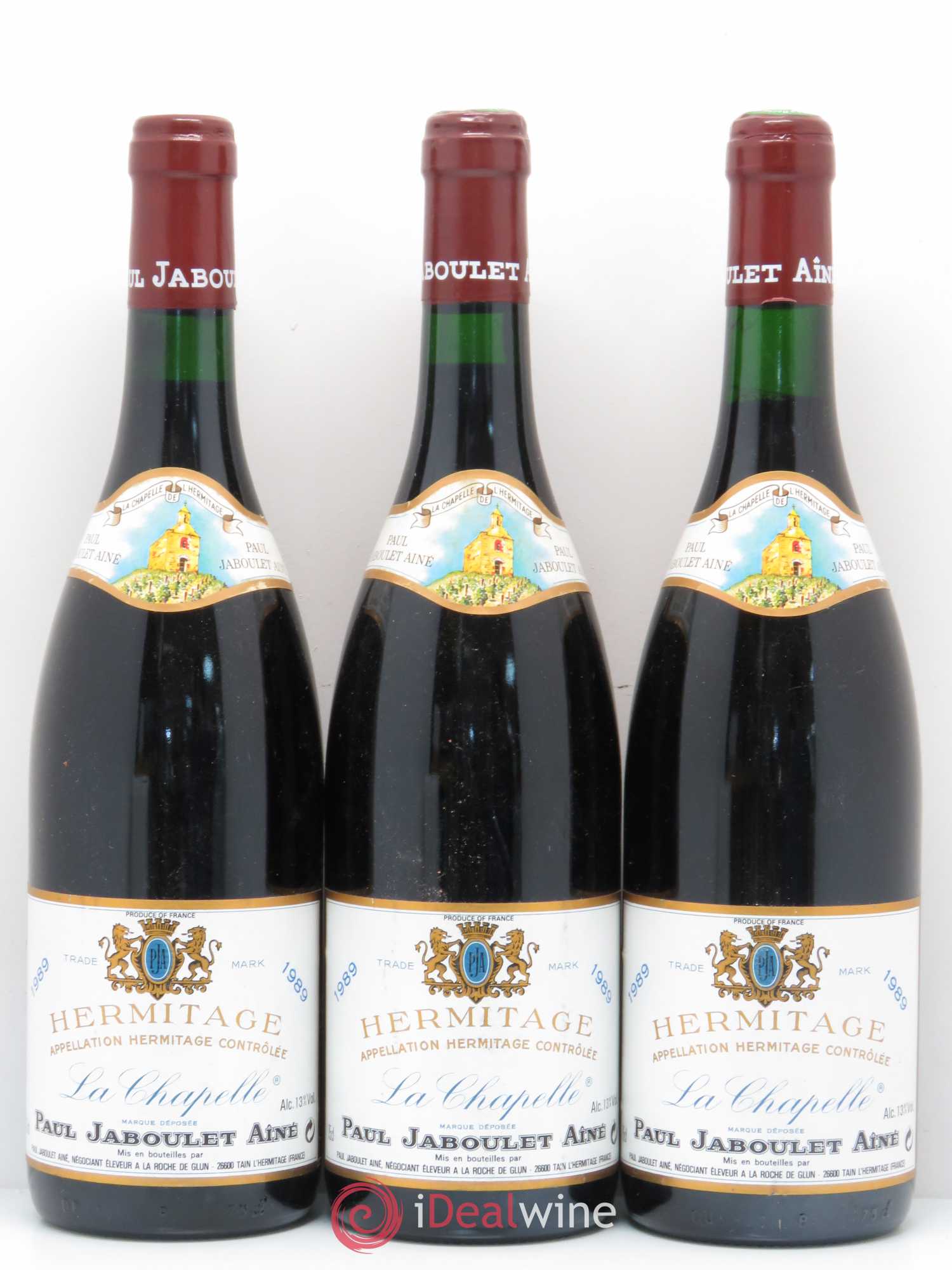 Hermitage La Chapelle Paul Jaboulet Ainé 1989 - Lot de 3 bouteilles - 0