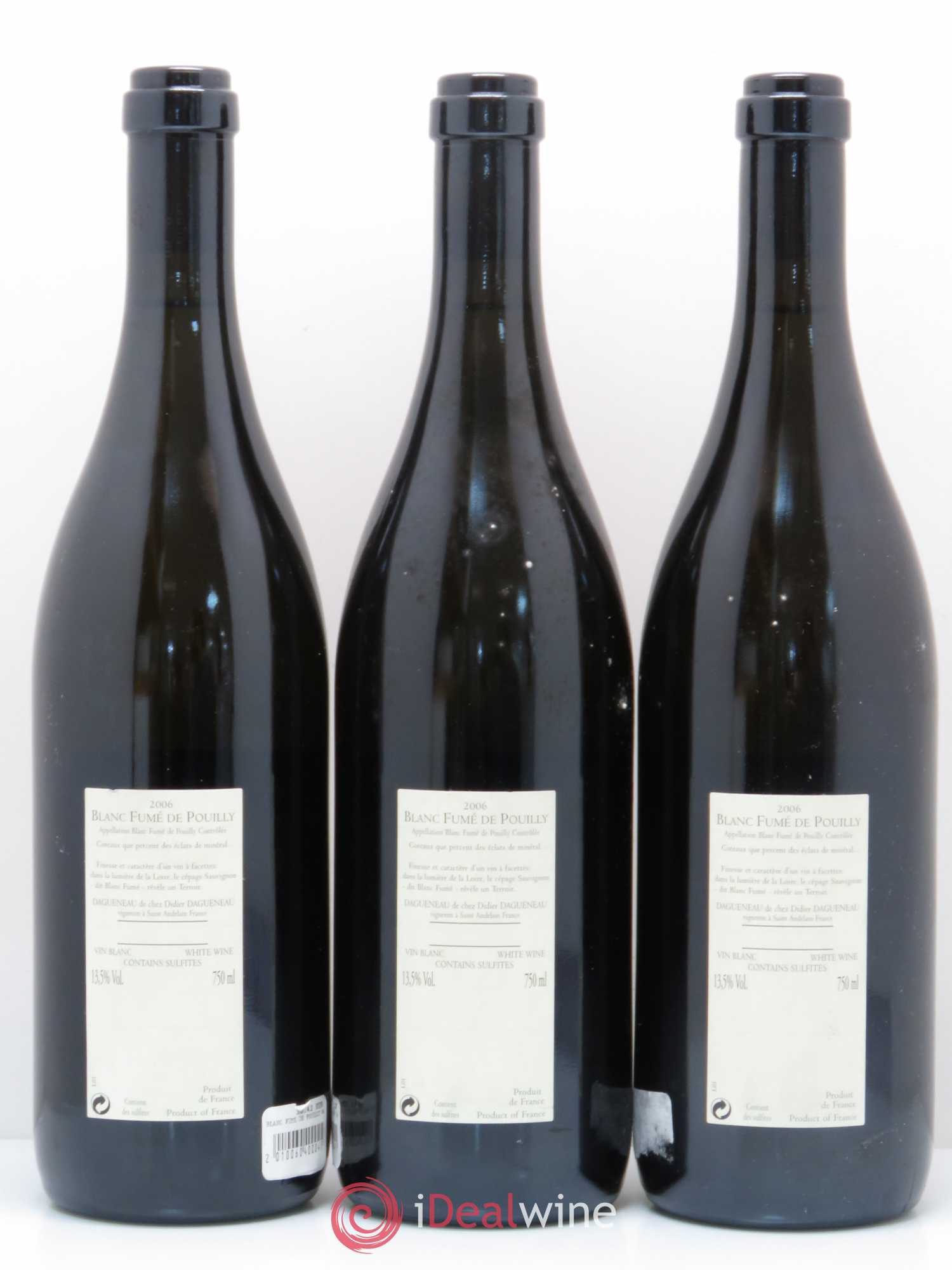 Pouilly-Fumé Blanc Fumé de Pouilly Dagueneau (Domaine Didier - Louis-Benjamin) 2006 - Lot de 3 bouteilles - 1