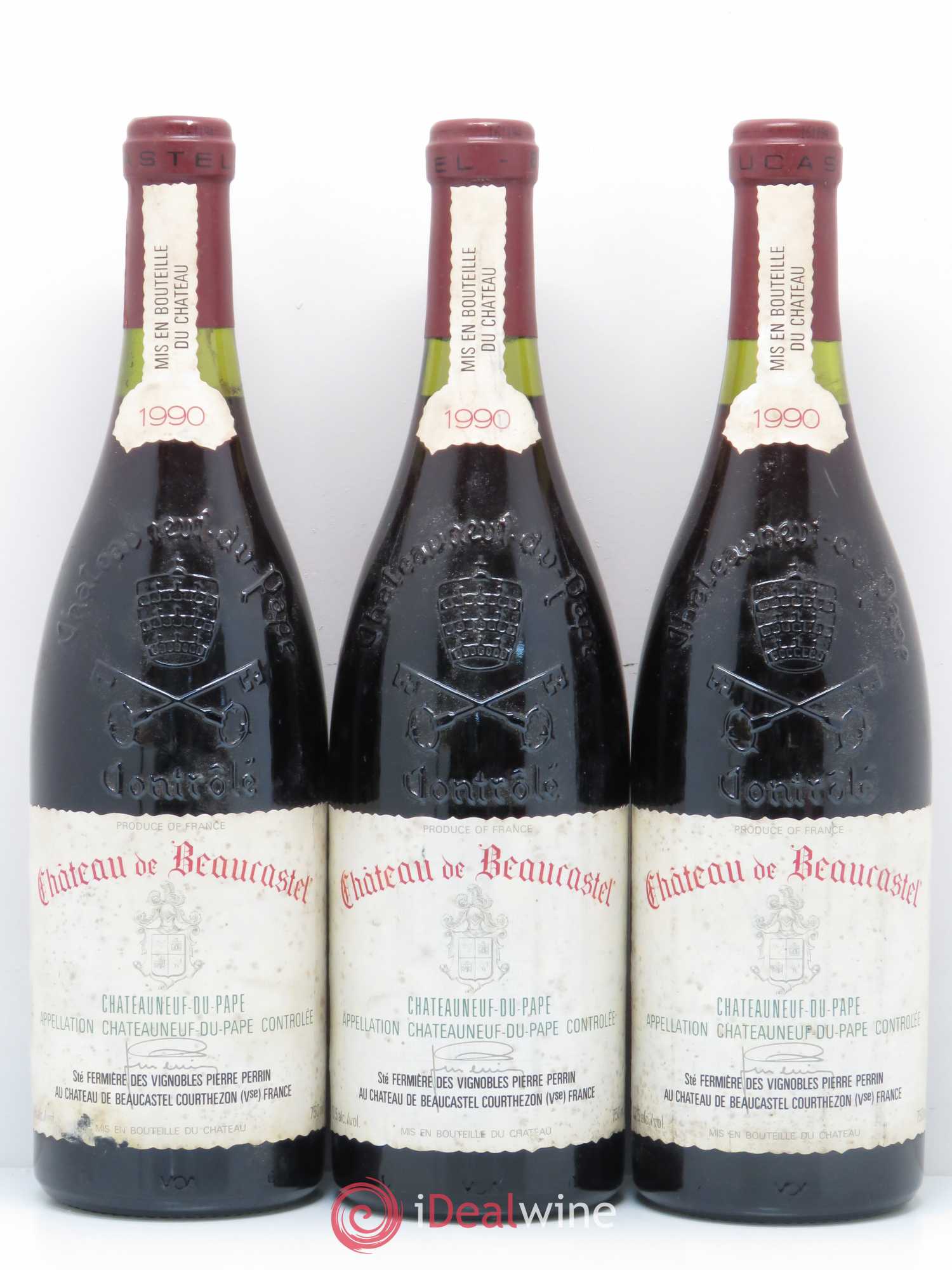 Châteauneuf-du-Pape Château de Beaucastel Famille Perrin 1990 - Lot de 3 bouteilles - 0