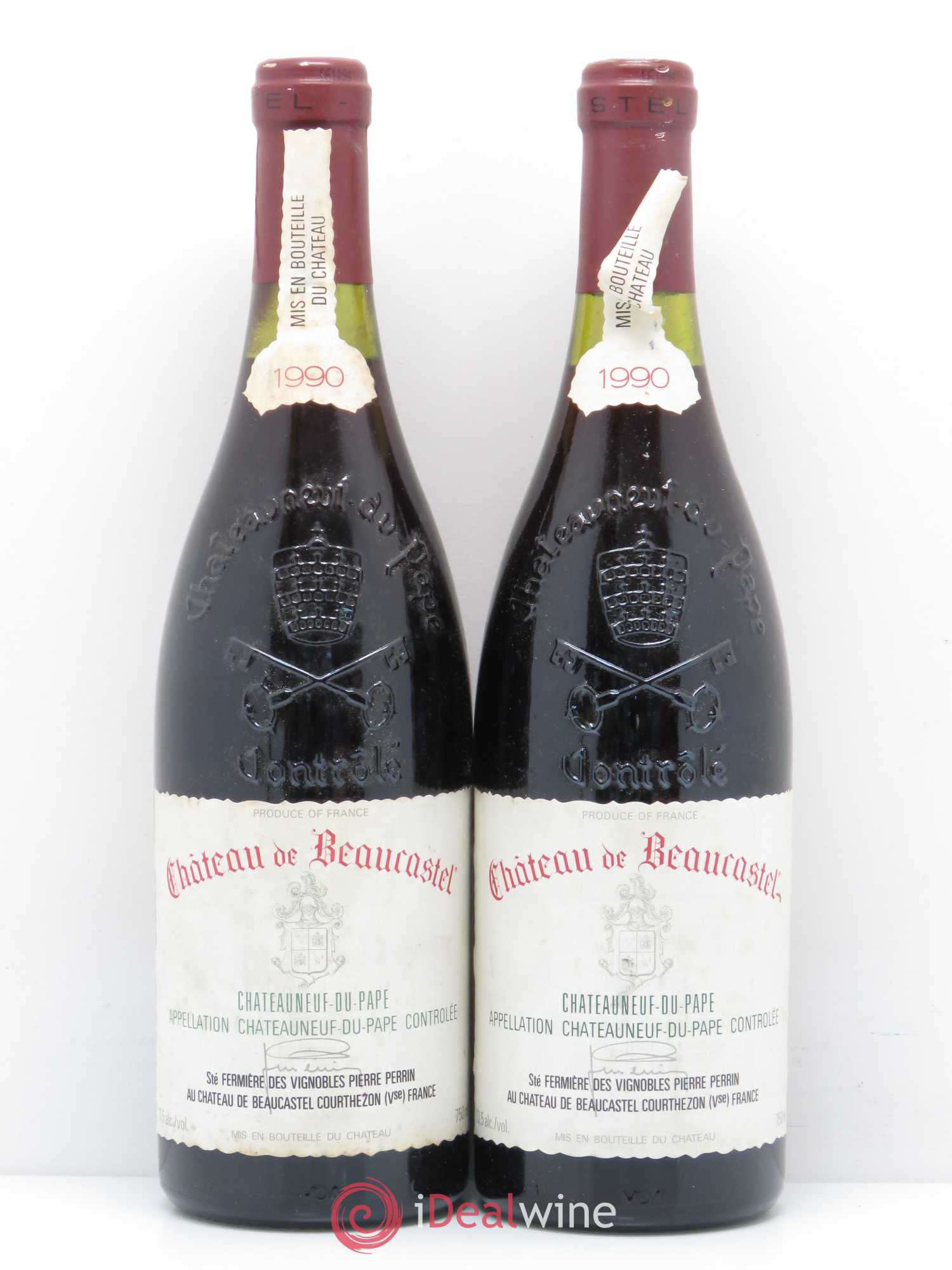 Châteauneuf-du-Pape Château de Beaucastel Famille Perrin 1990 - Lot de 2 bouteilles - 0