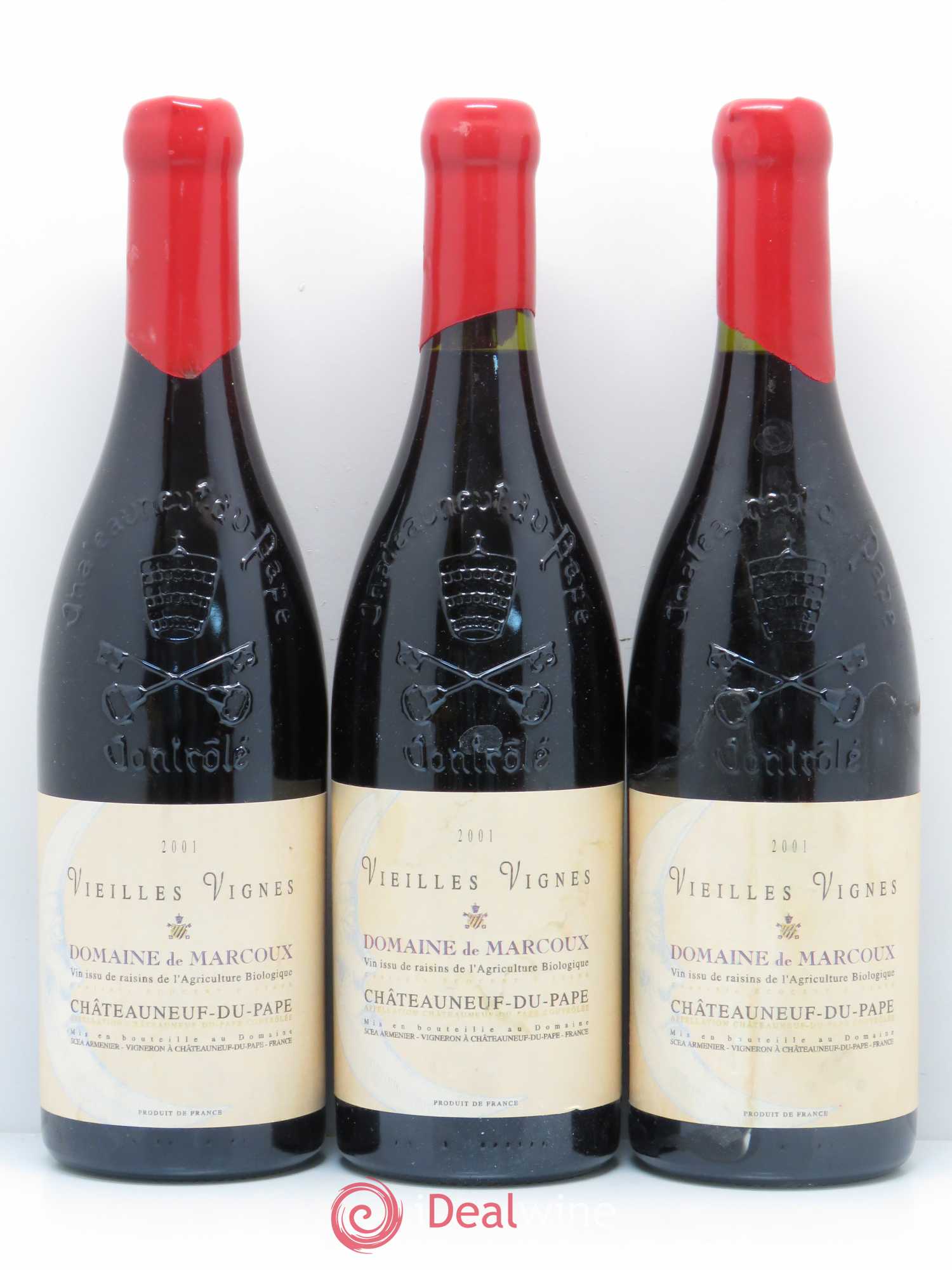 Châteauneuf-du-Pape Vieilles Vignes Marcoux (Domaine de) 2001 - Lot de 3 bouteilles - 0