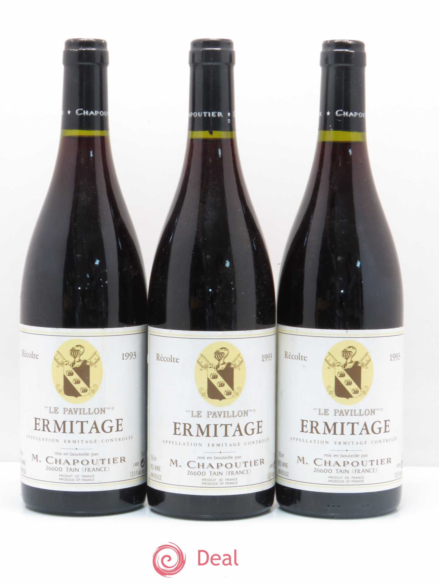 Hermitage Ermitage Le Pavillon Chapoutier 1993 - Lot de 3 bouteilles - 0