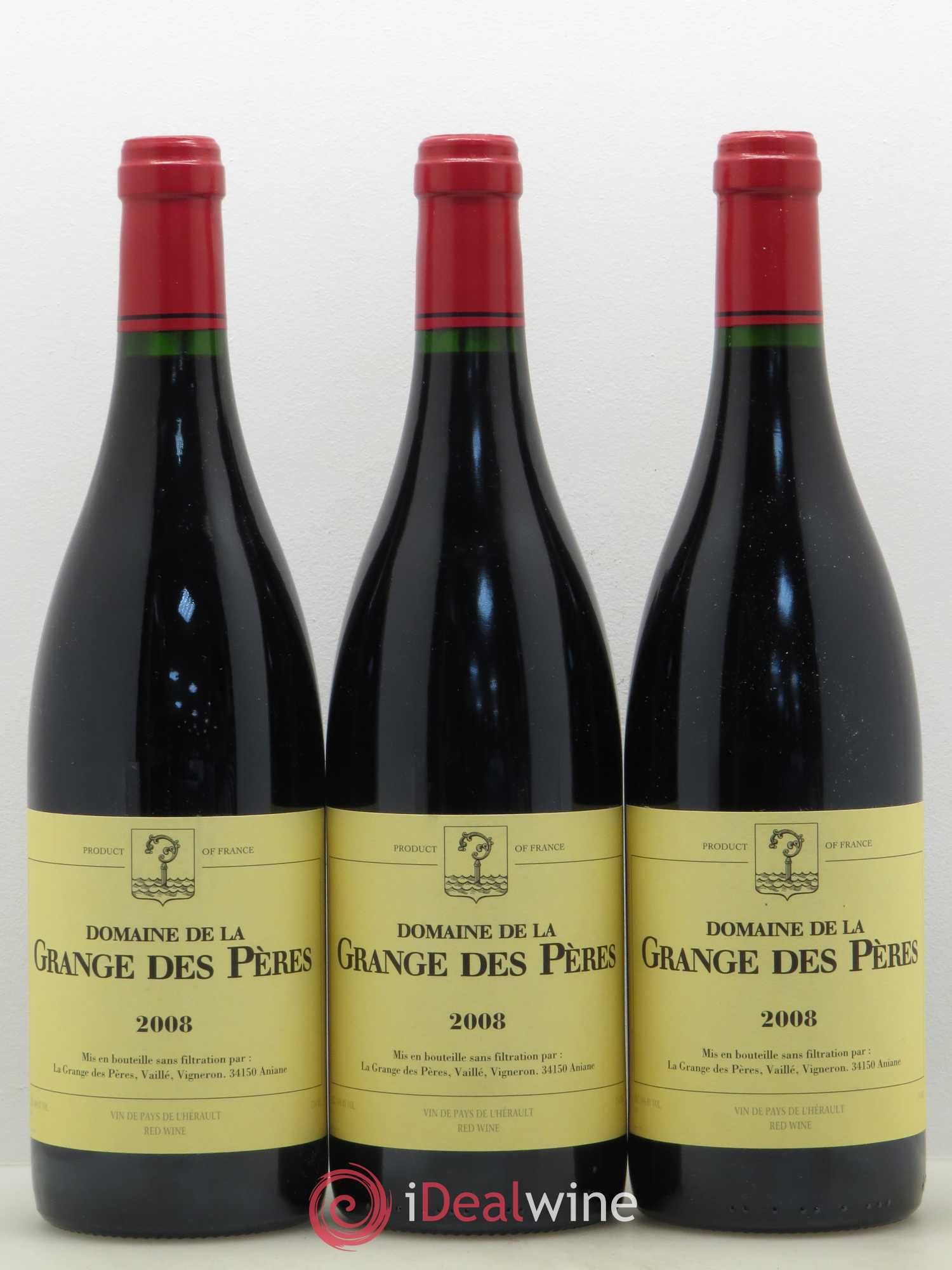 Pays d'Hérault Grange des Pères Laurent Vaillé 2008 - Lot de 3 bouteilles - 0