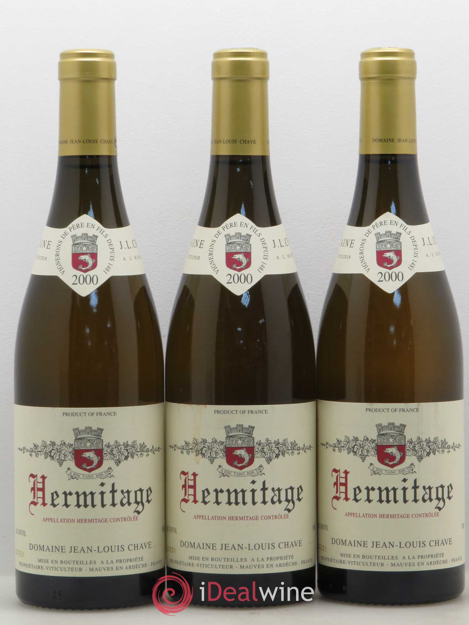 Hermitage Jean-Louis Chave 2000 - Lot de 3 bouteilles - 0