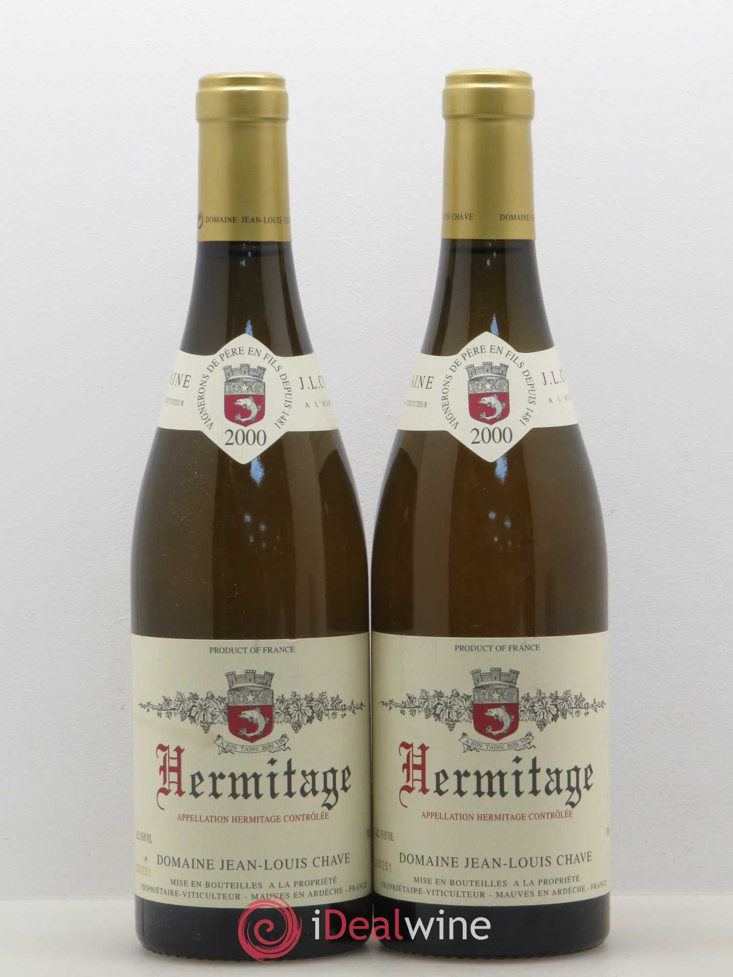 Hermitage Jean-Louis Chave 2000 - Lot de 2 bouteilles - 0