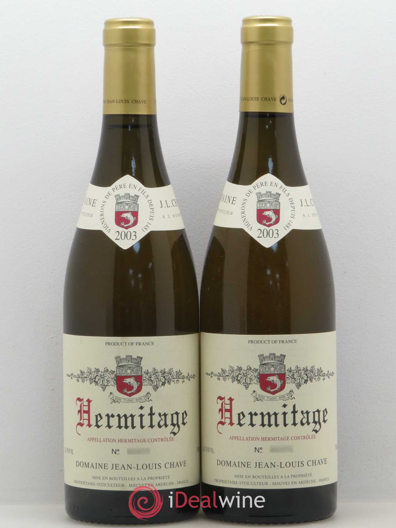 Hermitage Jean-Louis Chave 2003 - Lot de 2 bouteilles - 0