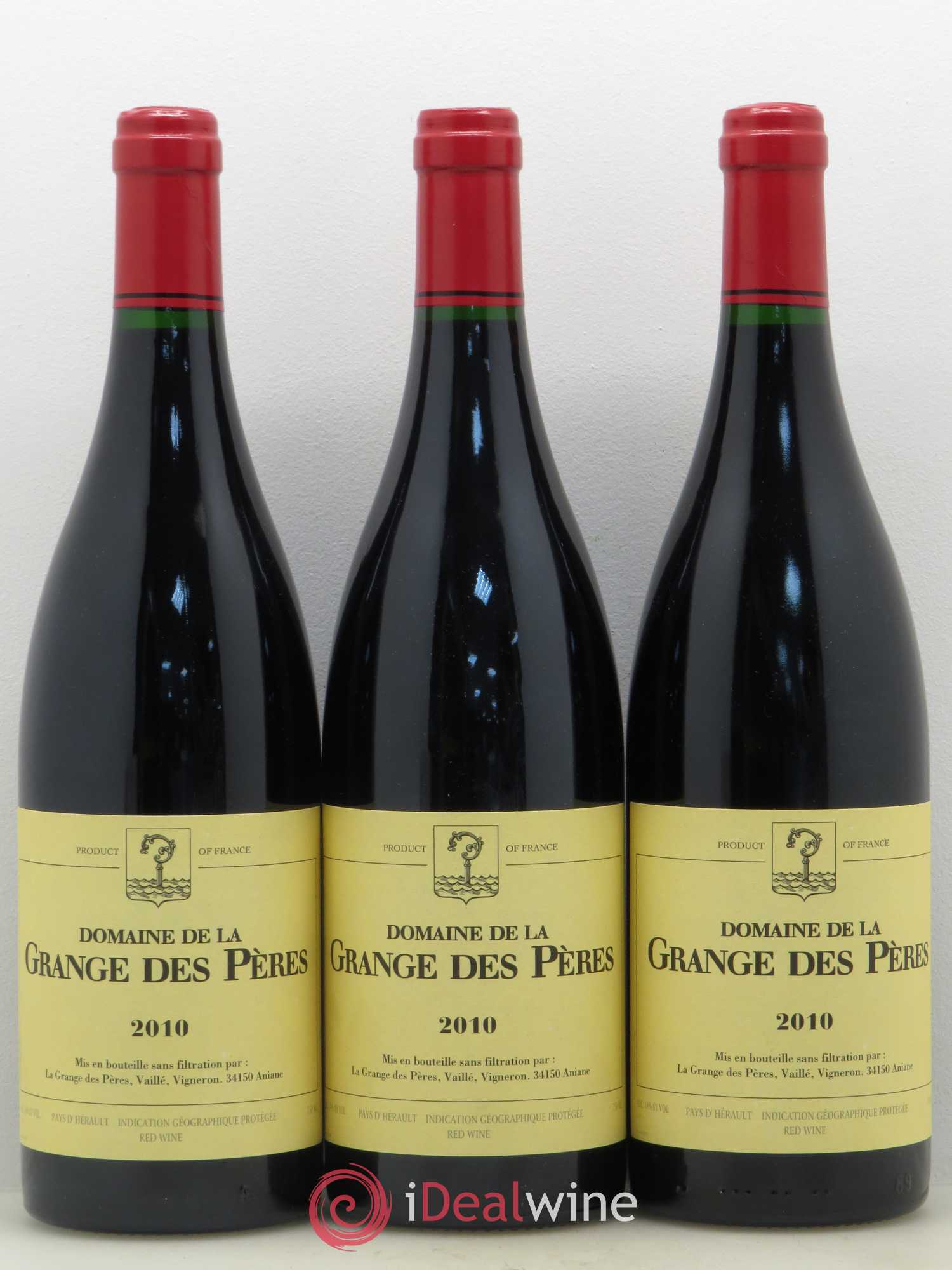 Pays d'Hérault Grange des Pères Laurent Vaillé 2010 - Lot de 3 bouteilles - 0