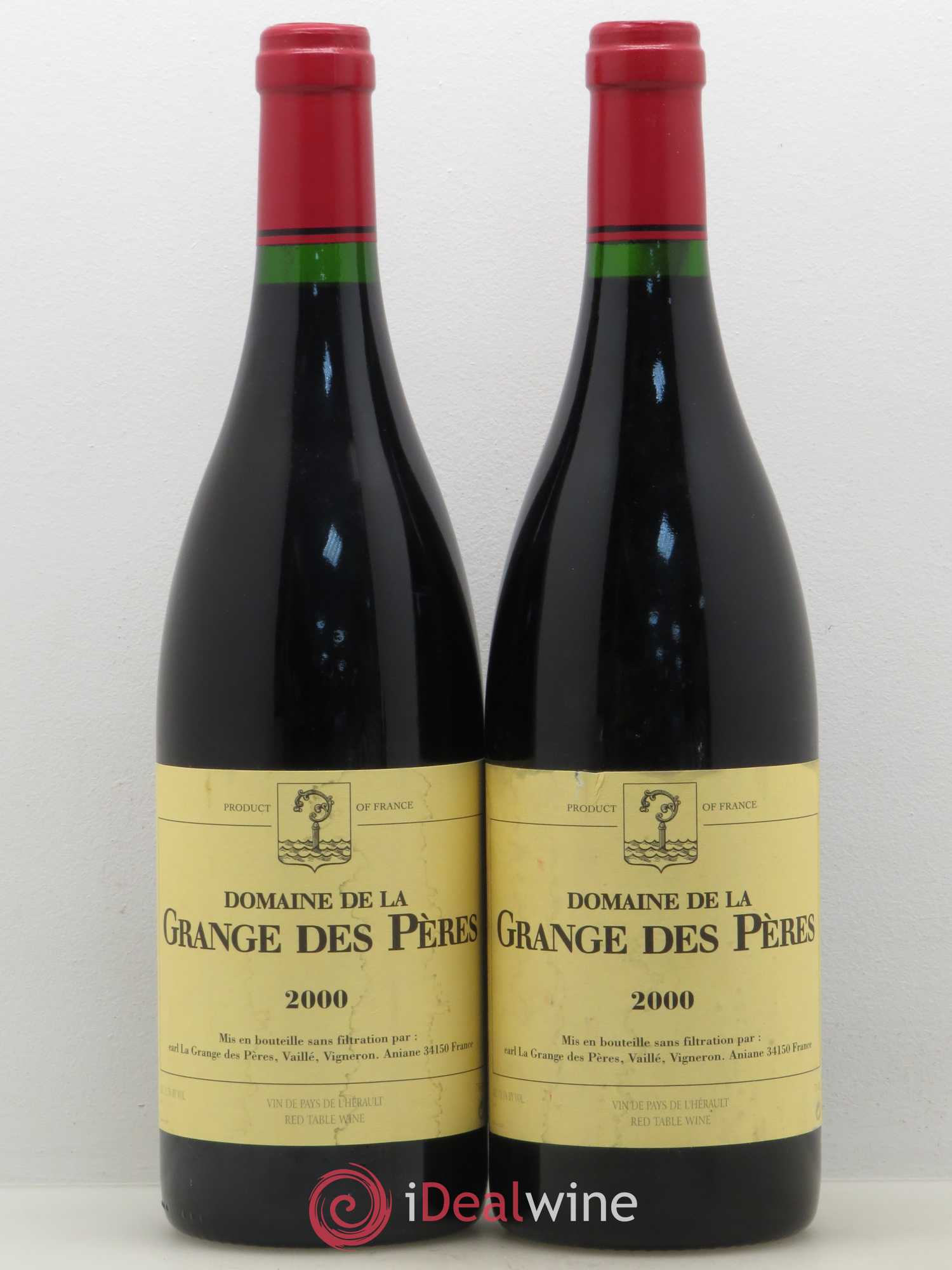 Pays d'Hérault Grange des Pères Laurent Vaillé 2000 - Lot de 2 bouteilles - 0