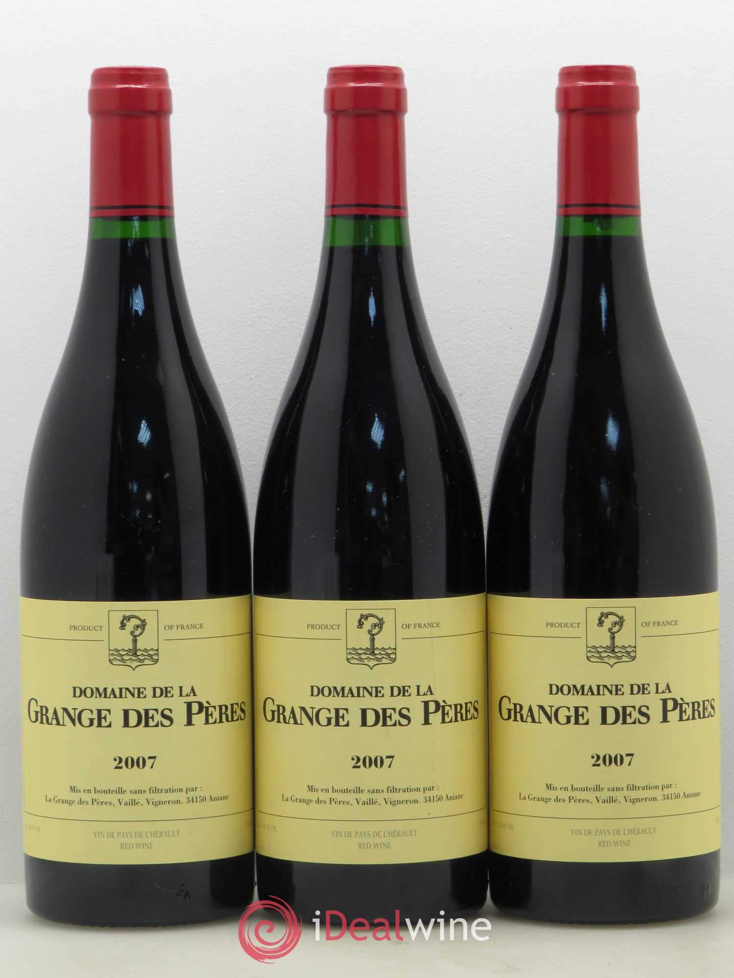 Pays d'Hérault Grange des Pères Laurent Vaillé 2007 - Lot de 3 bouteilles - 0