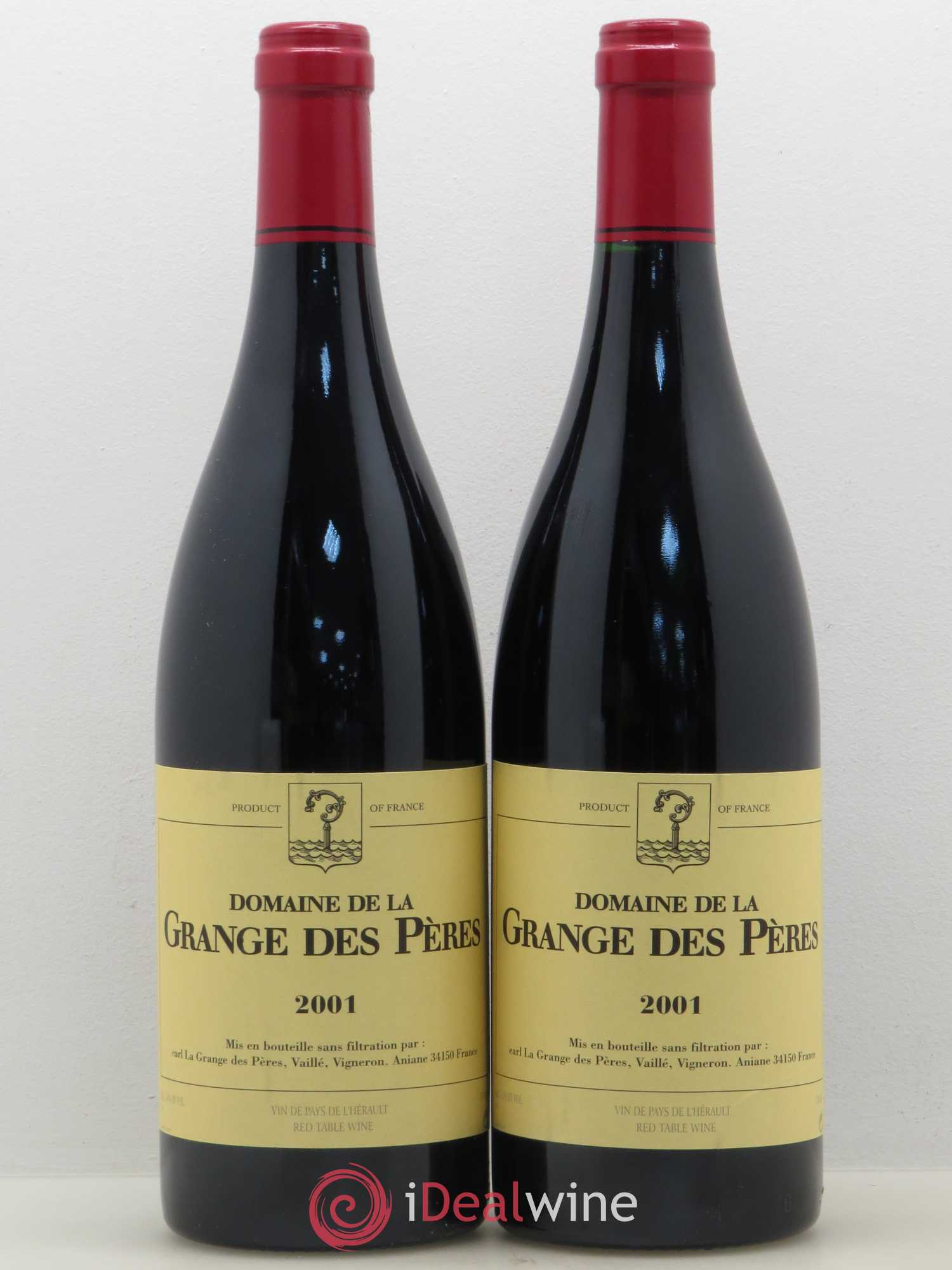 Pays d'Hérault Grange des Pères Laurent Vaillé 2001 - Lot de 2 bouteilles - 0