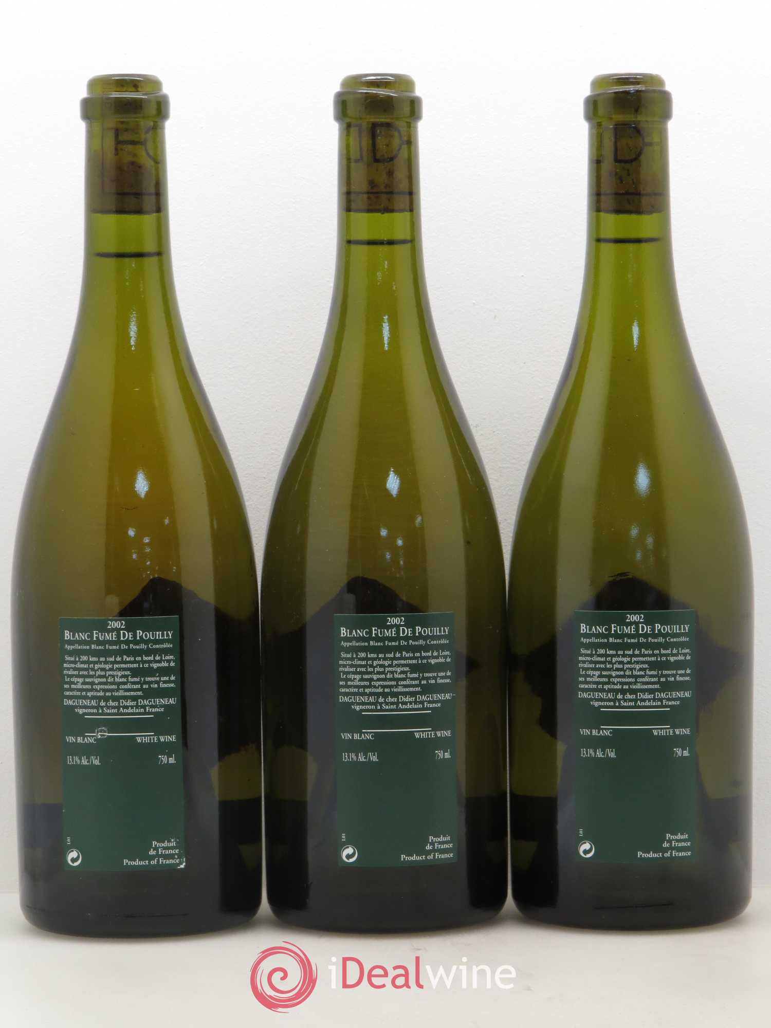Vin de France (anciennement Pouilly-Fumé) Silex Dagueneau (Domaine Didier - Louis-Benjamin) 2002 - Lot de 3 bouteilles - 1