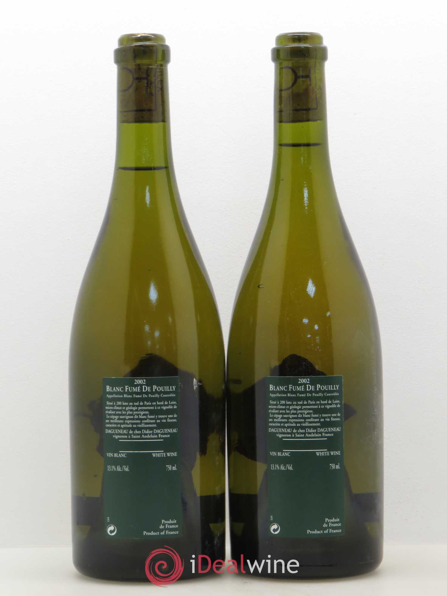 Vin de France (anciennement Pouilly-Fumé) Silex Dagueneau (Domaine Didier - Louis-Benjamin) 2002 - Lot de 2 bouteilles - 1
