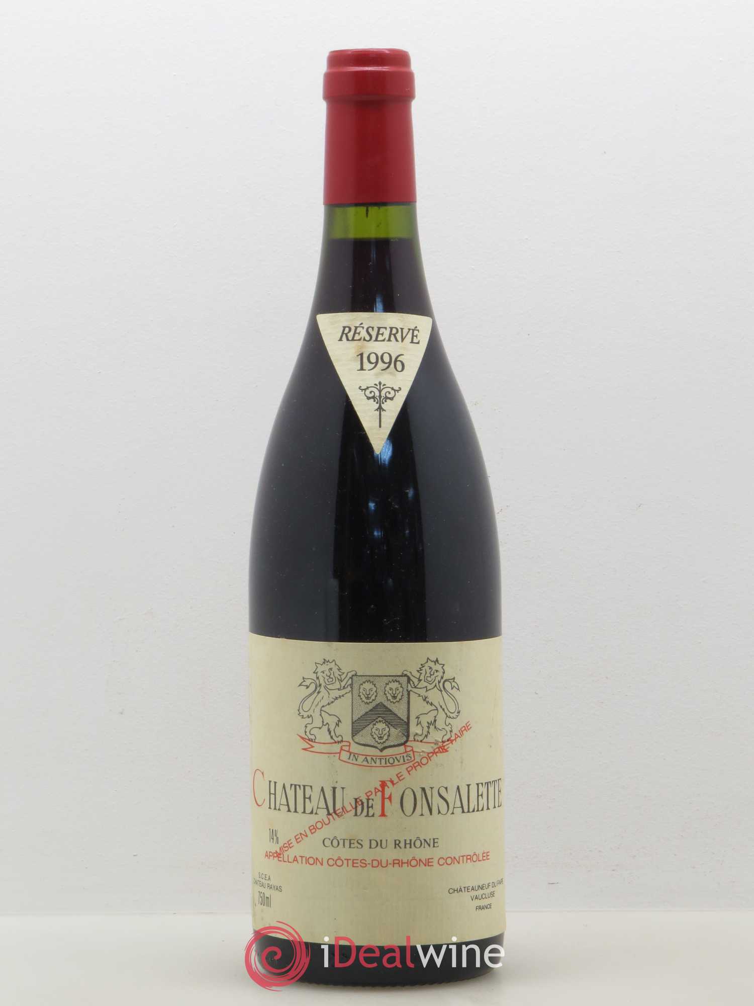 Côtes-du-Rhône Château de Fonsalette Emmanuel Reynaud 1996 - Lot de 1 bouteille - 0