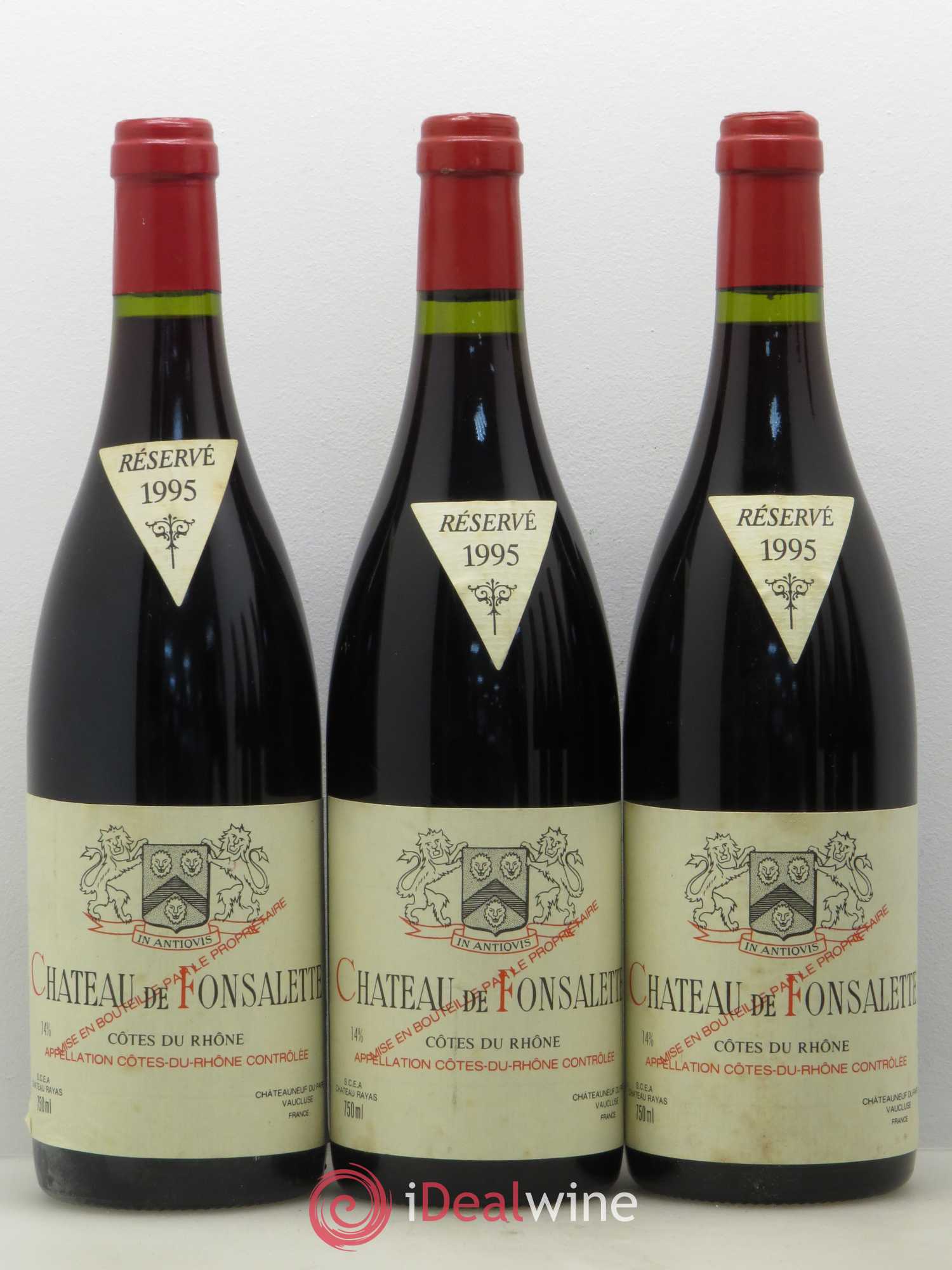 Côtes-du-Rhône Château de Fonsalette Emmanuel Reynaud 1995 - Lot de 6 bouteilles - 1
