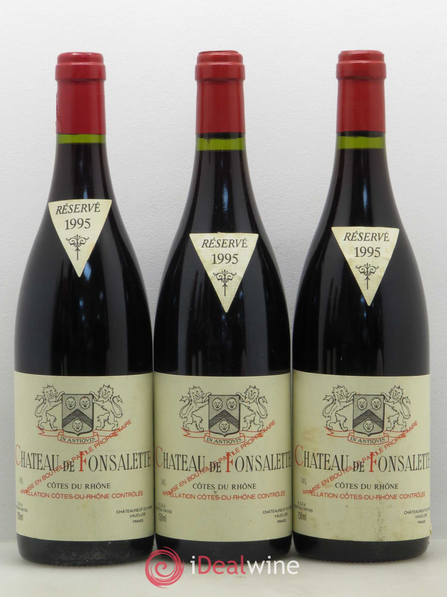Côtes-du-Rhône Château de Fonsalette Emmanuel Reynaud 1995 - Lot de 6 bouteilles - 2