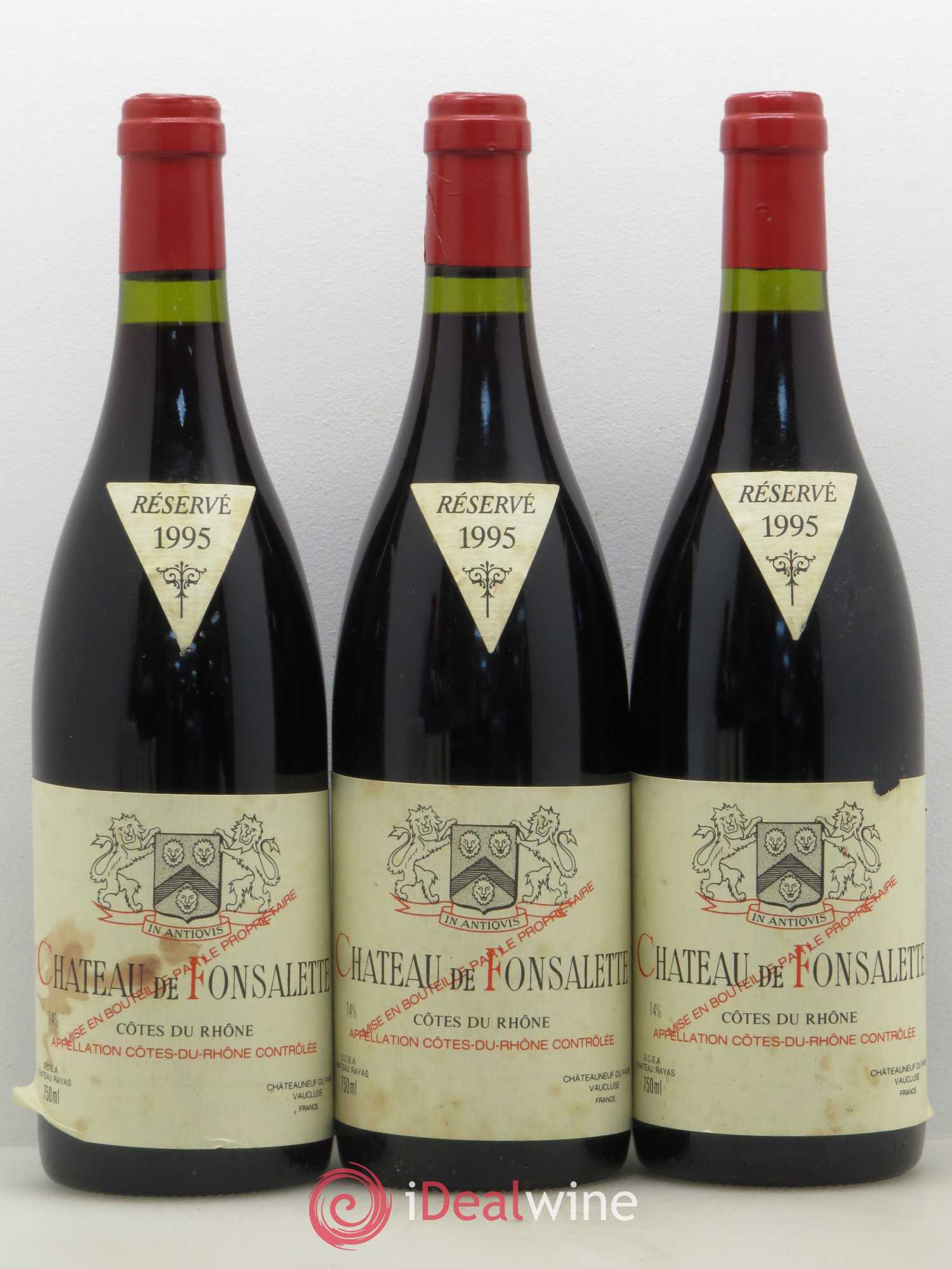 Côtes-du-Rhône Château de Fonsalette Emmanuel Reynaud 1995 - Lot de 6 bouteilles - 2
