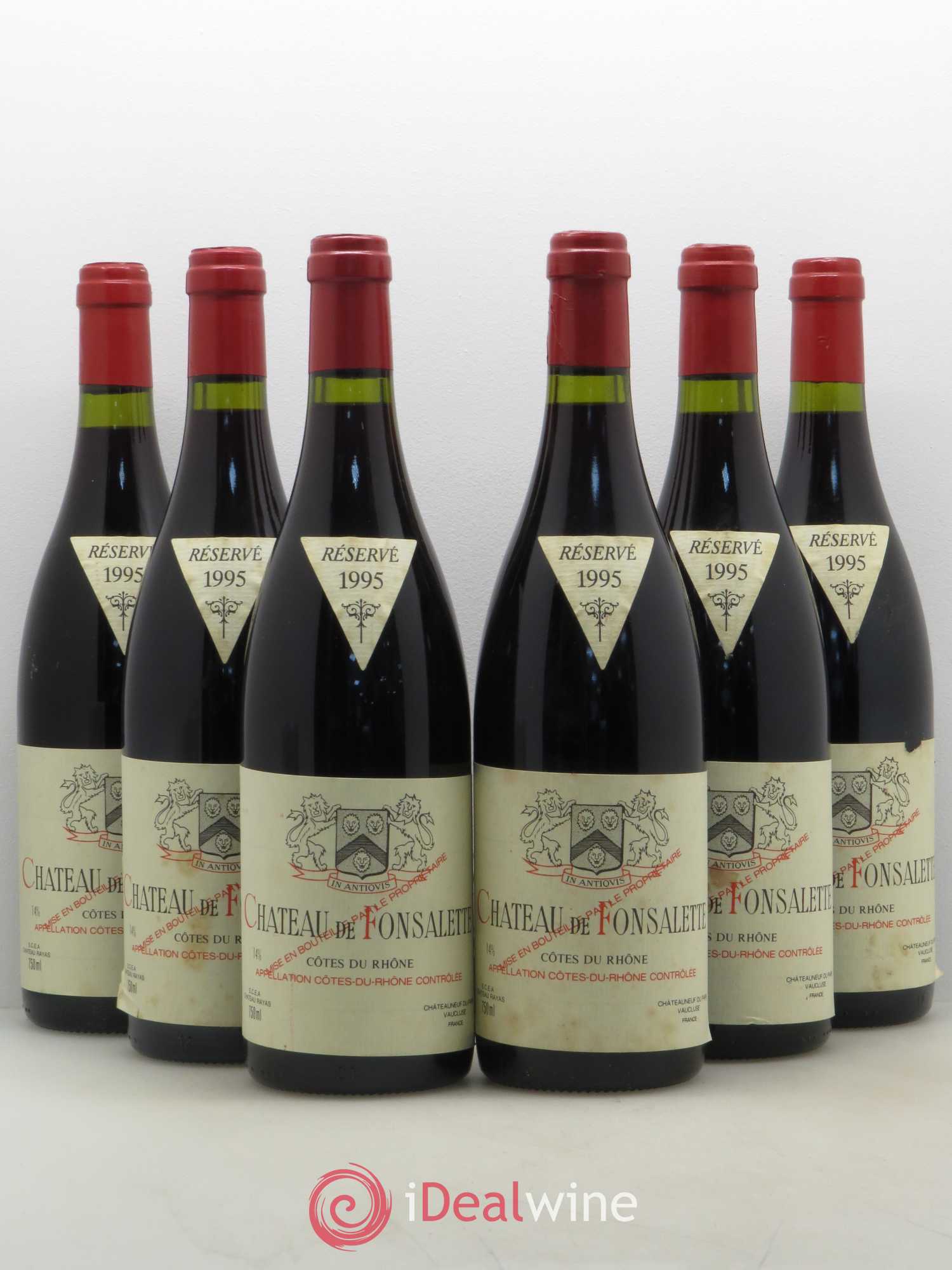 Côtes-du-Rhône Château de Fonsalette Emmanuel Reynaud 1995 - Lot de 6 bouteilles - 0