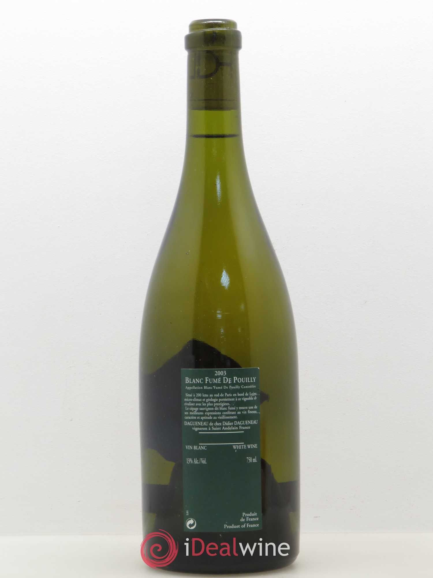 Vin de France (anciennement Pouilly-Fumé) Silex Dagueneau (Domaine Didier - Louis-Benjamin) 2003 - Lot de 1 bouteille - 1