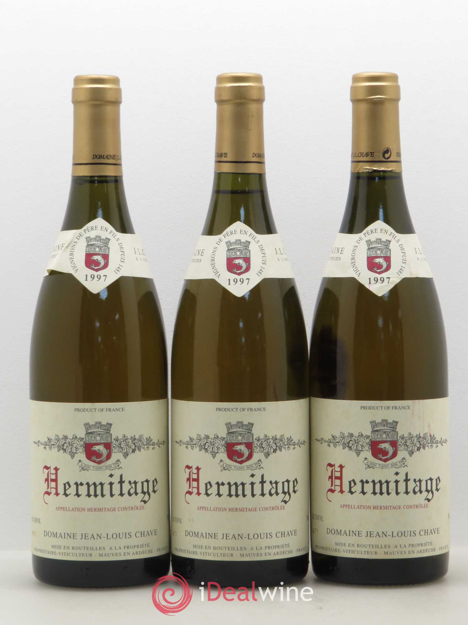 Hermitage Jean-Louis Chave 1997 - Lot de 3 bouteilles - 0