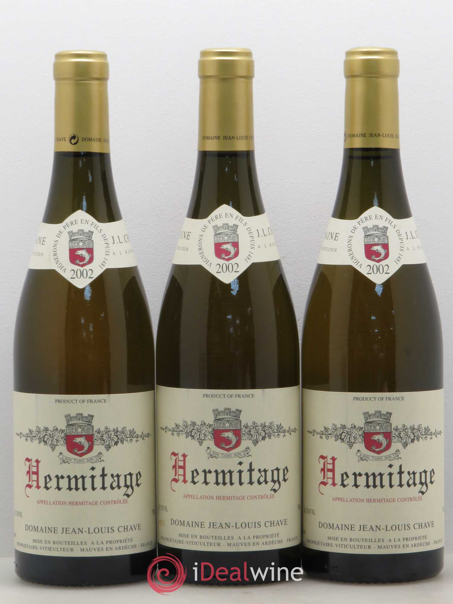 Hermitage Jean-Louis Chave 2002 - Lot de 3 bouteilles - 0