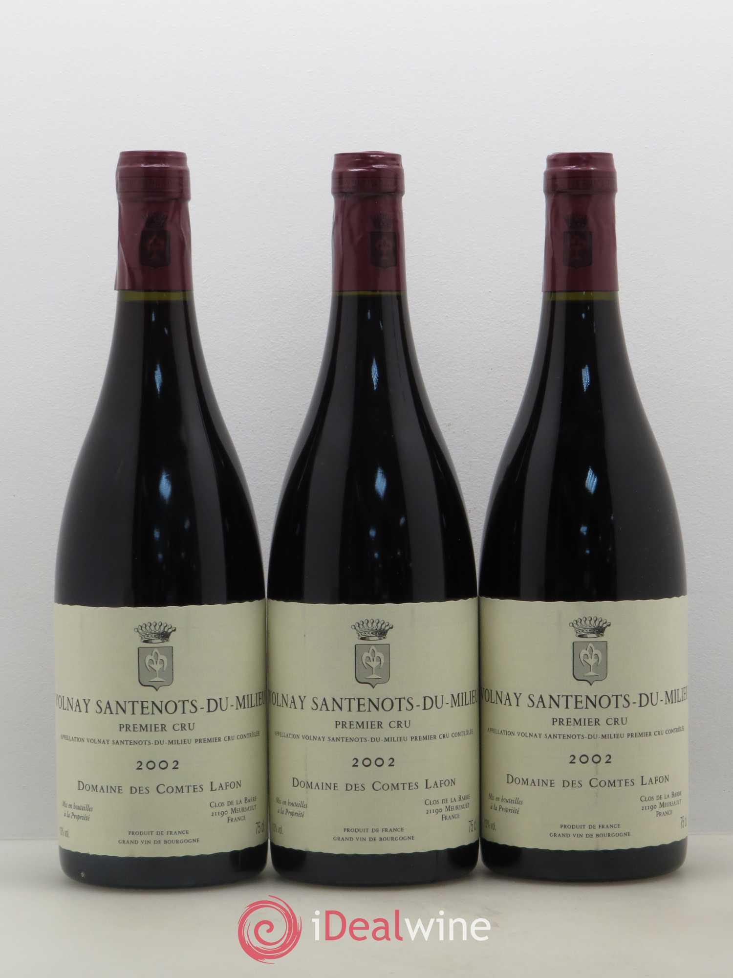 Volnay 1er Cru Santenots du Milieu Comtes Lafon (Domaine des) 2002 - Lot de 3 bouteilles - 0