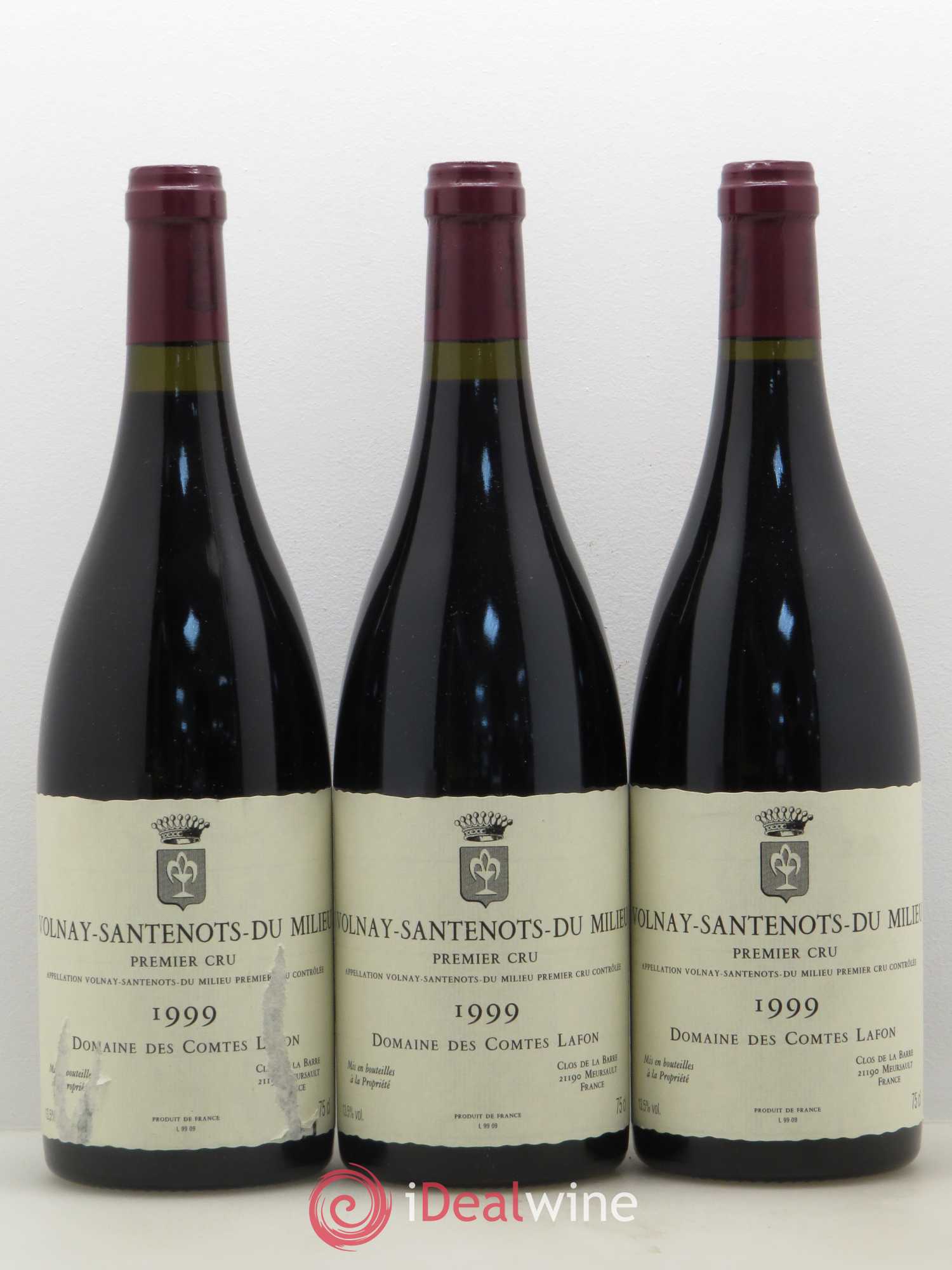 Volnay 1er Cru Santenots du Milieu Comtes Lafon (Domaine des) 1999 - Lot de 3 bouteilles - 0