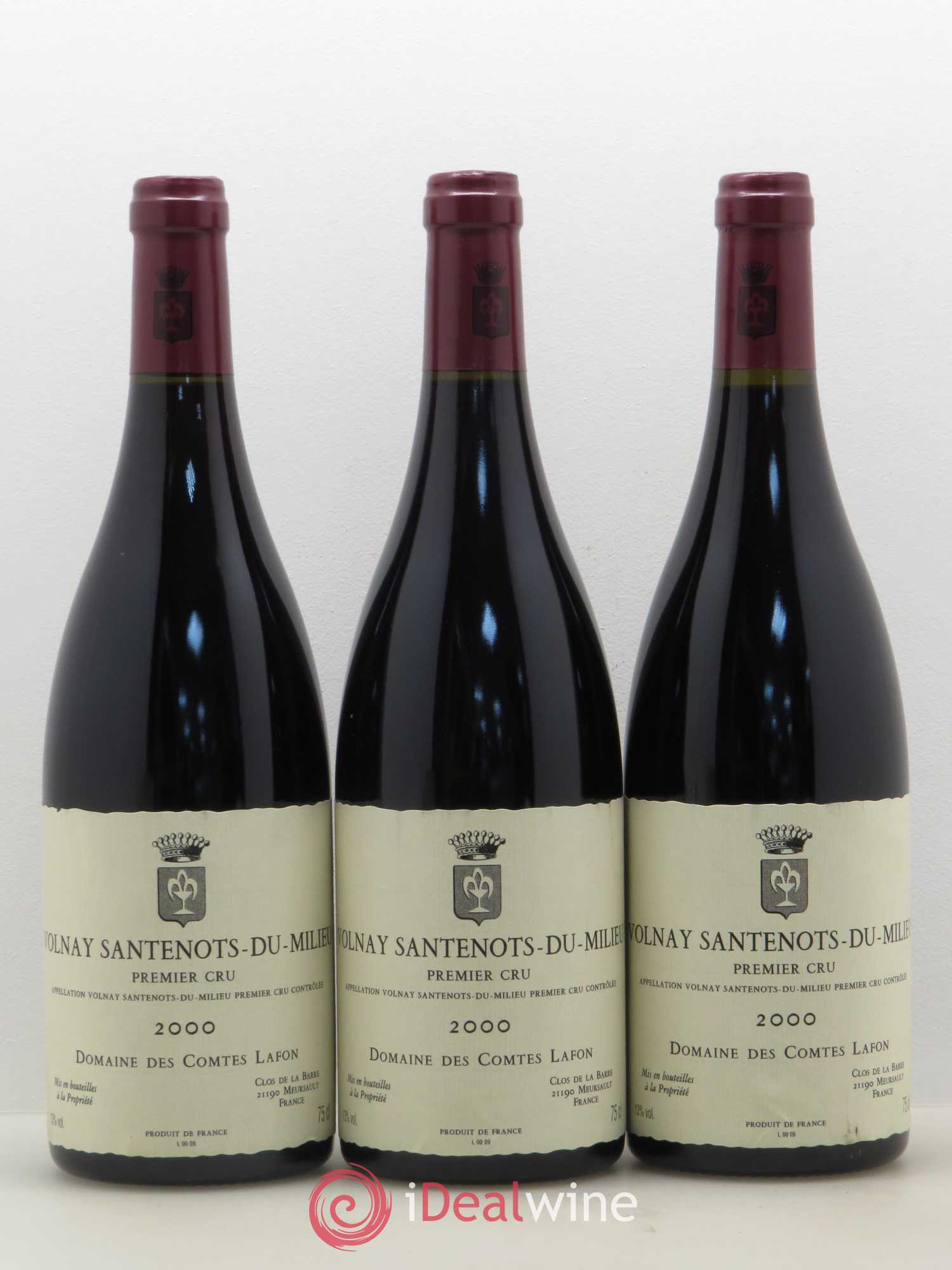 Volnay 1er Cru Santenots du Milieu Comtes Lafon (Domaine des) 2000 - Lot de 3 bouteilles - 0