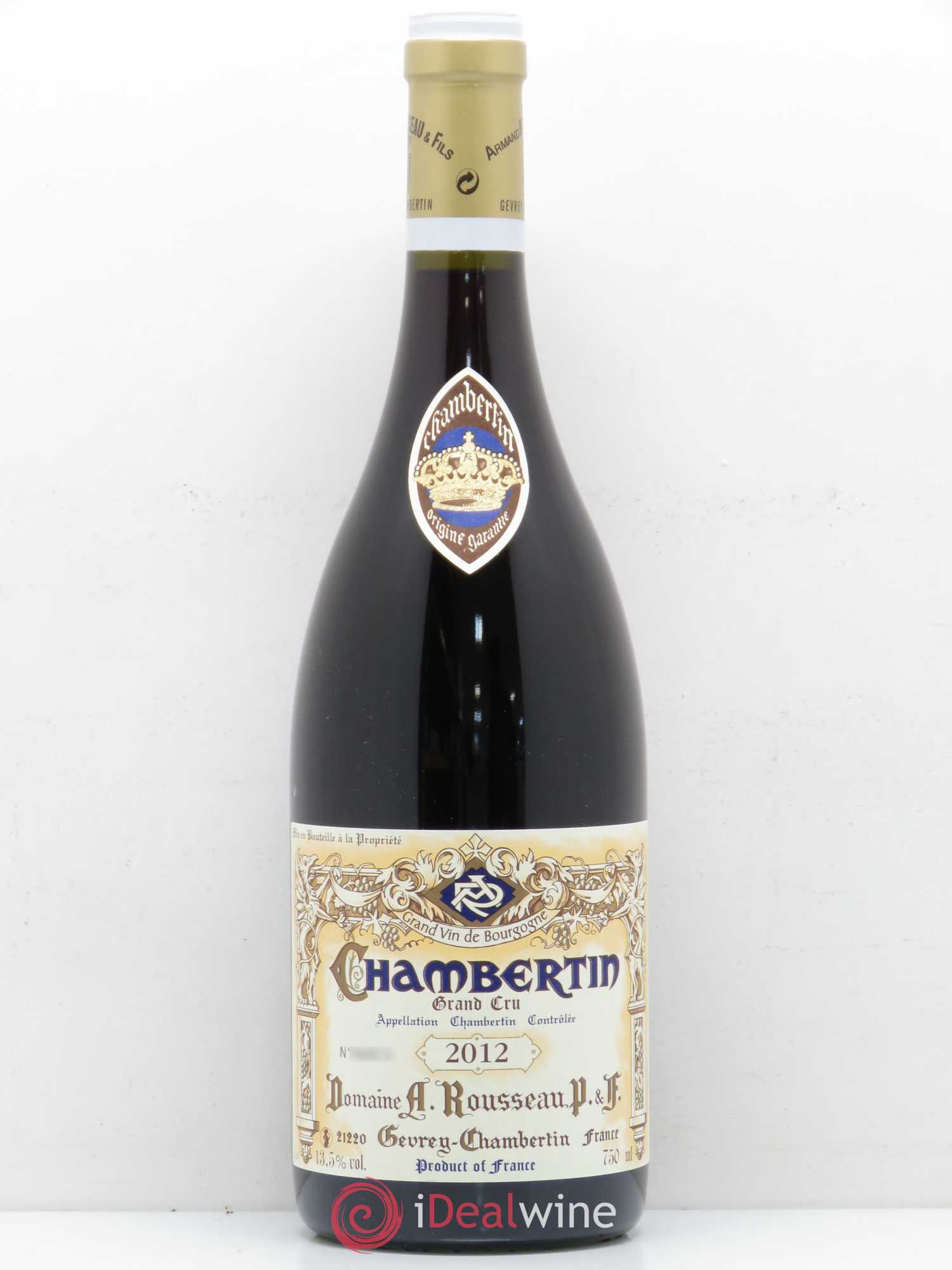 Chambertin Grand Cru Armand Rousseau (Domaine) 2012 - Lot de 1 bouteille - 0
